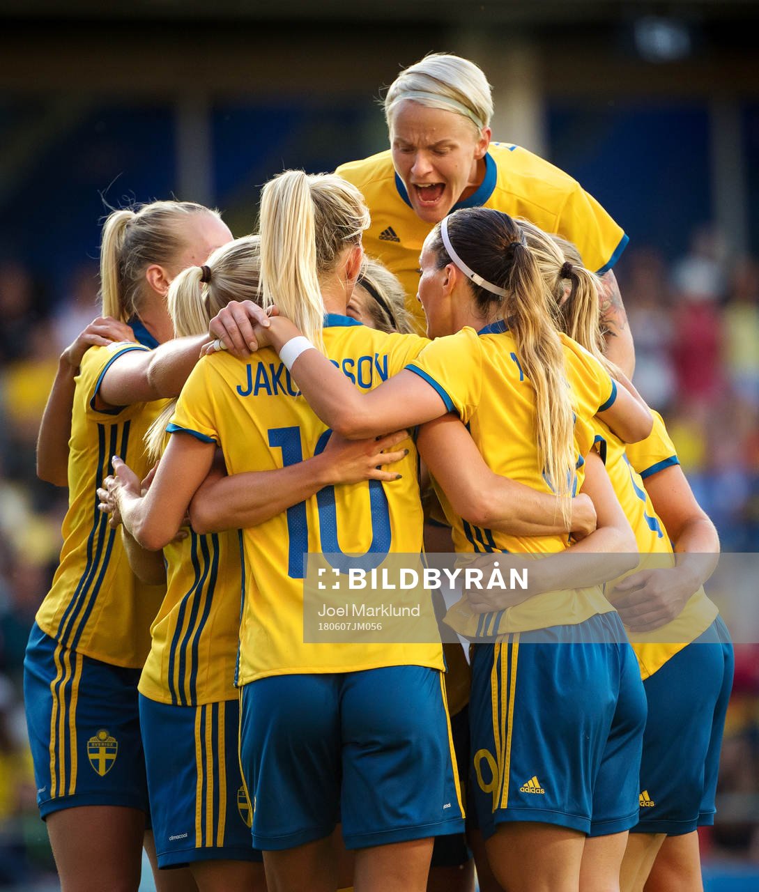 Sveriges spelare jublar