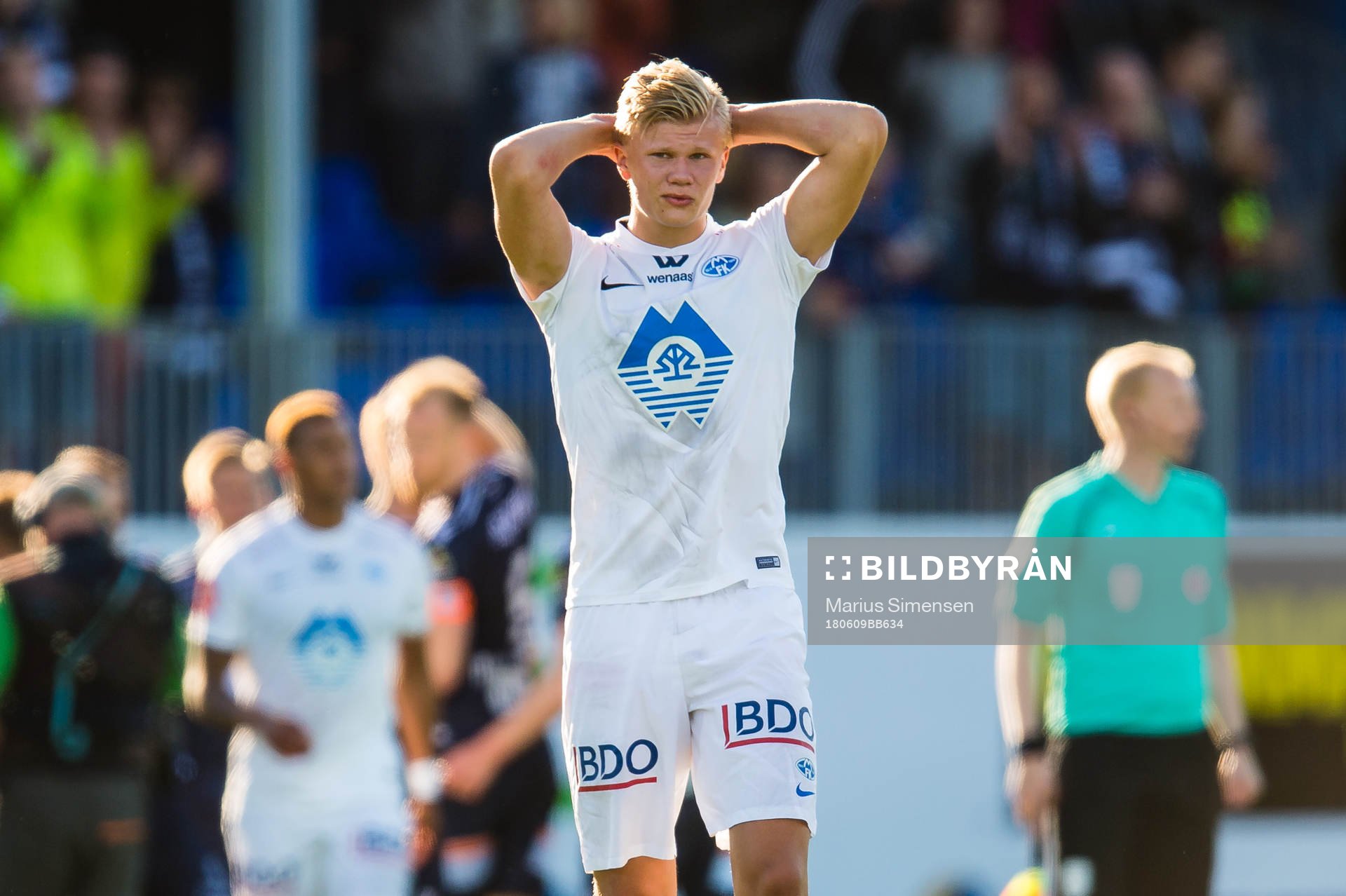 Erling Braut Håland of Molde looks dejected