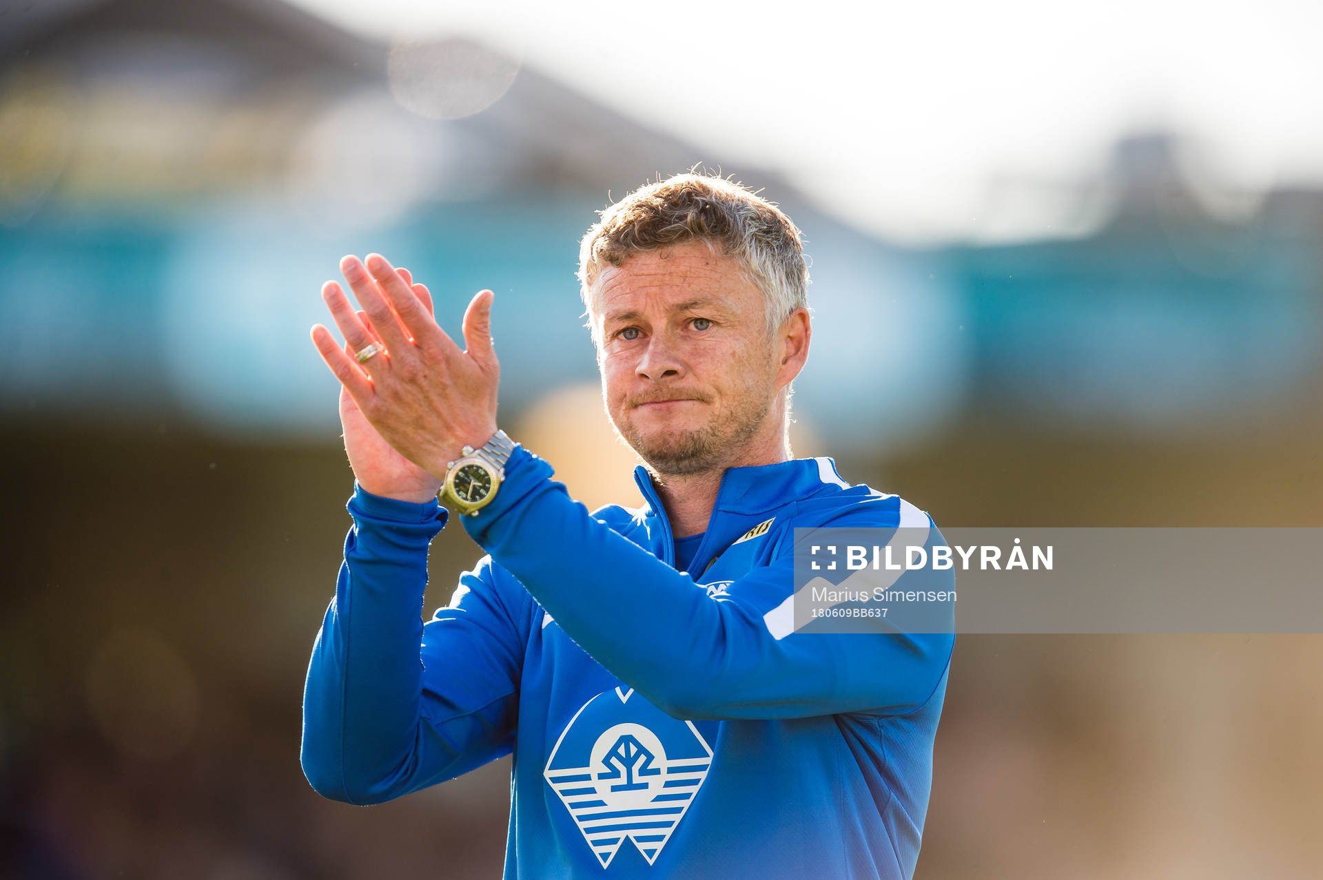 Ole Gunnar Solskjær, head coach of Molde, looks dejected