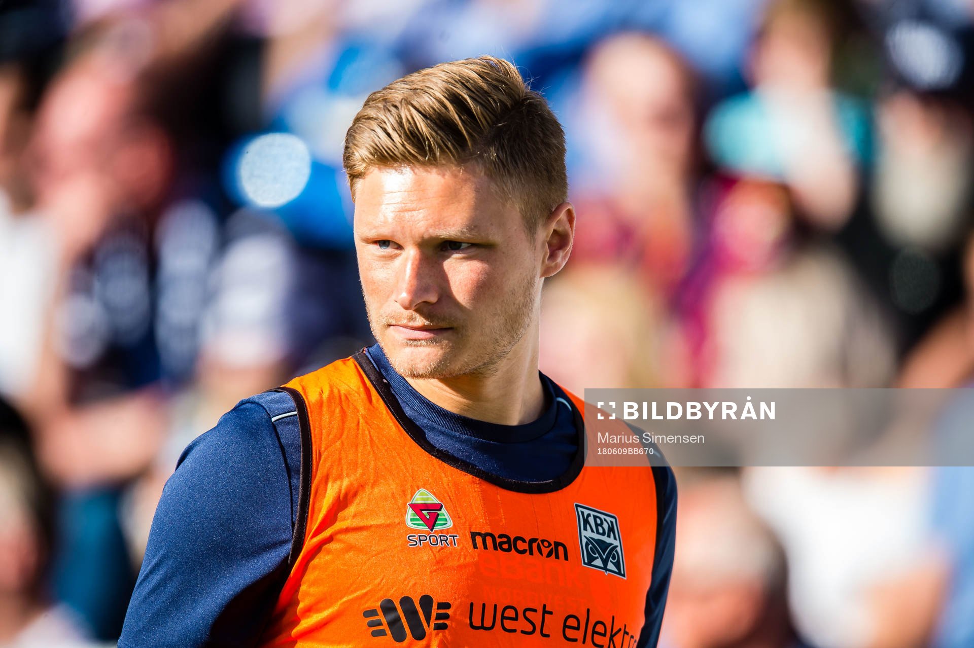 Benjamin Stokke of Kristiansund warms up