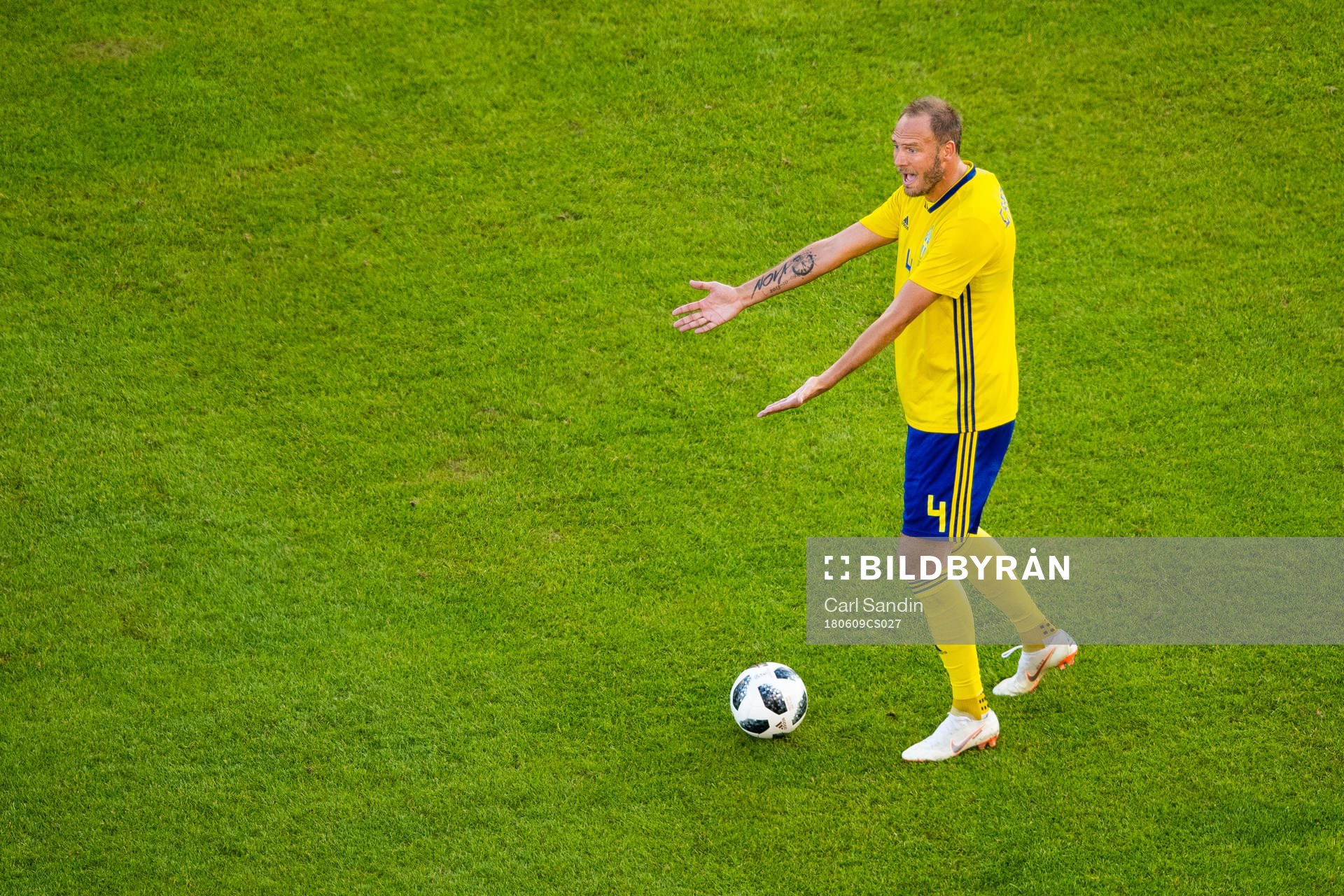 Andreas Granqvist of Sweden reacts