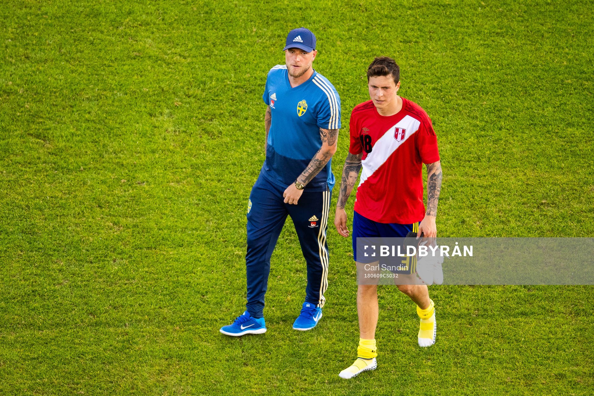 John Guidetti and Victor Nilsson Lindelöf of Sweden