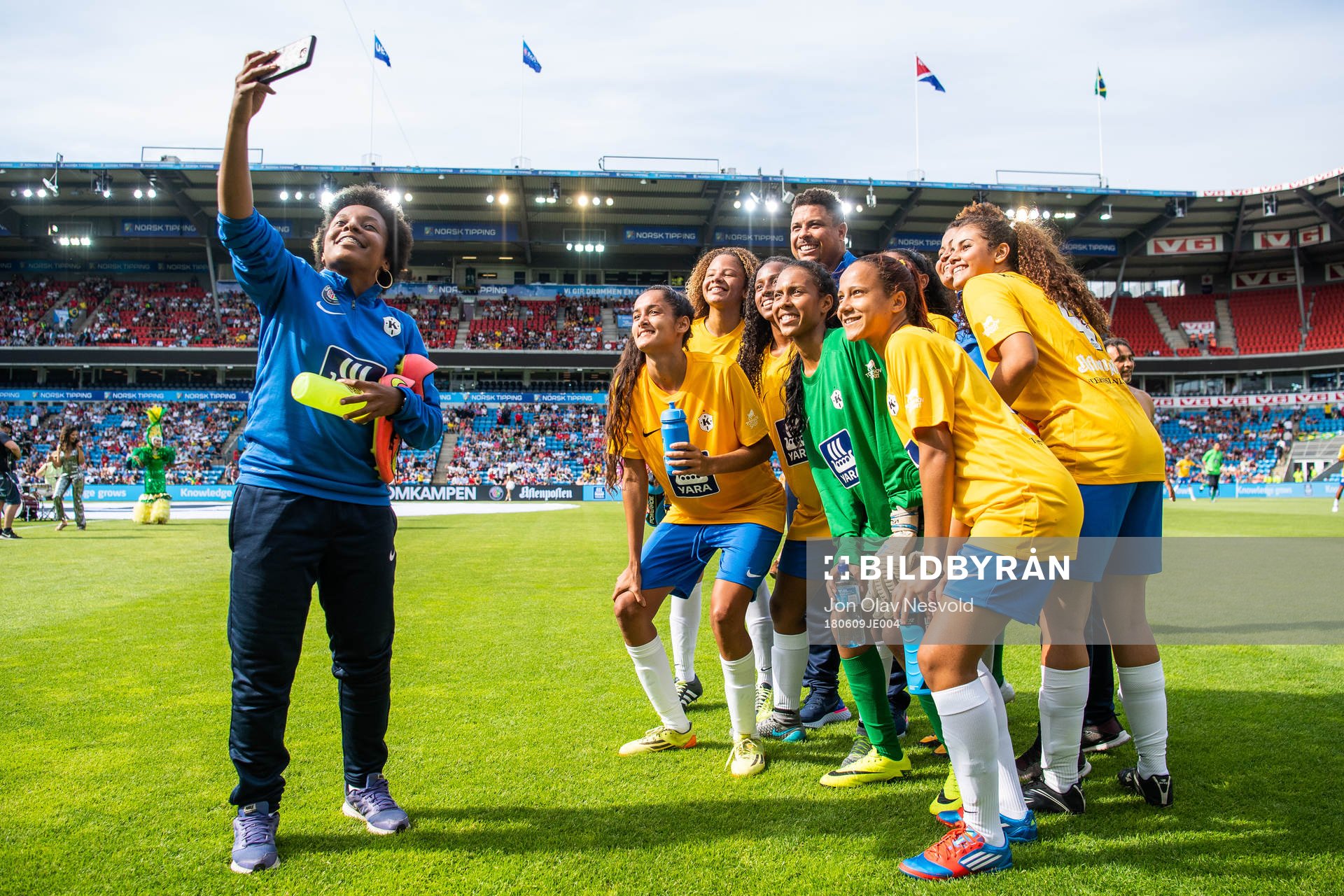 Ronaldo, head coach of Brazil, poses for a photo with