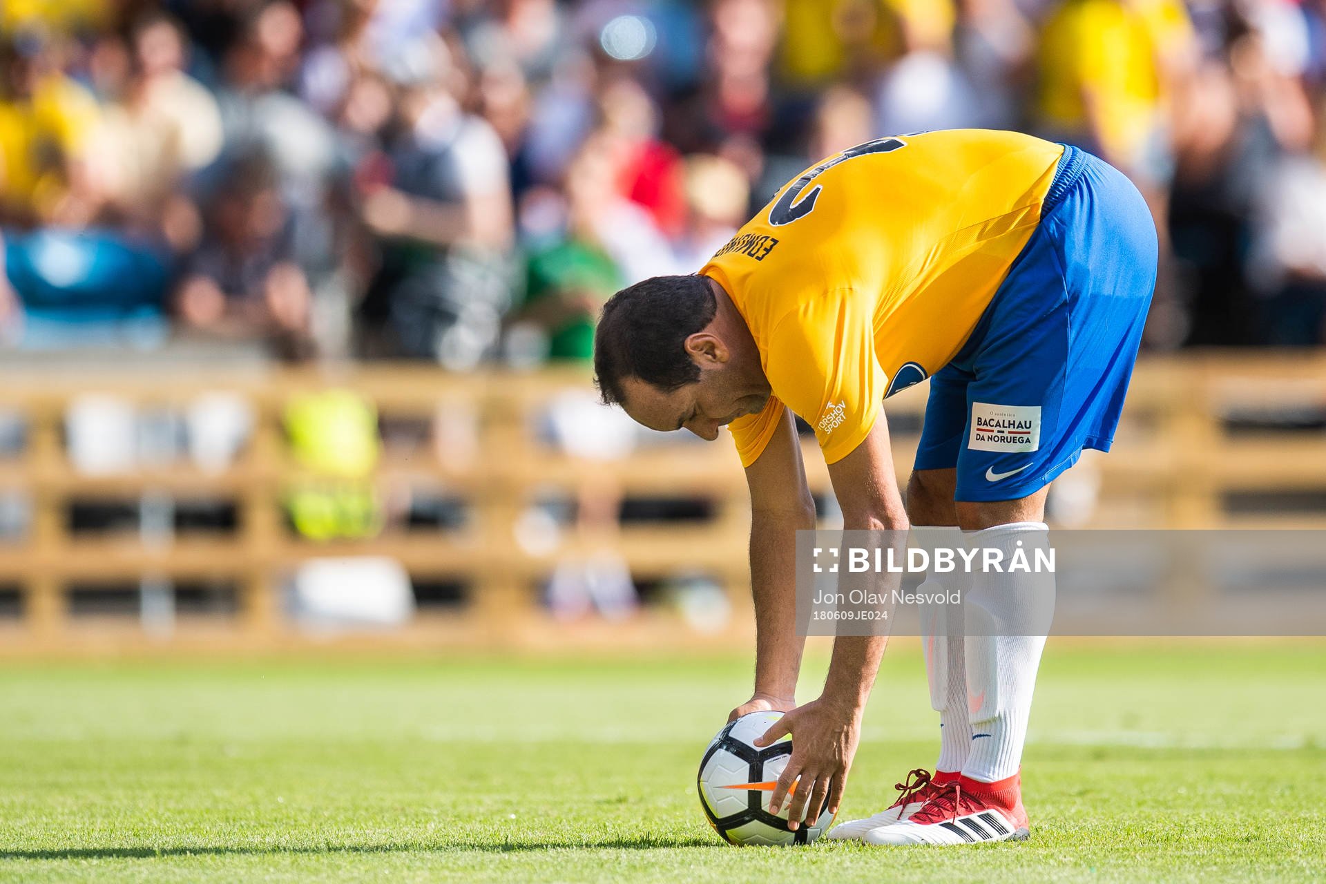 Edmundo of Brazil prepares to shoot a penalty kick