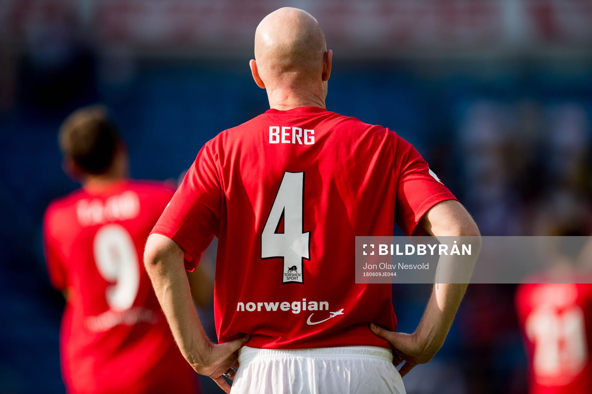 Henning Berg of Norway looks dejected