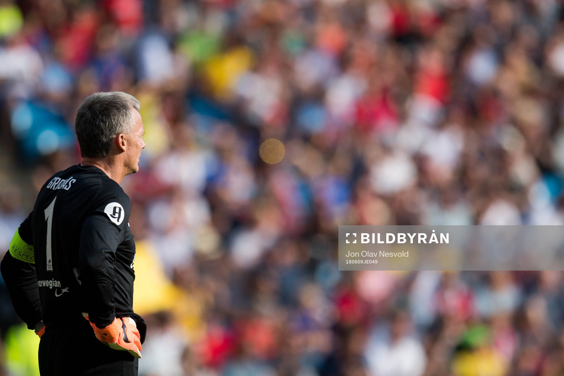 Goalkeeper Frode Grodås of Norway looks dejected