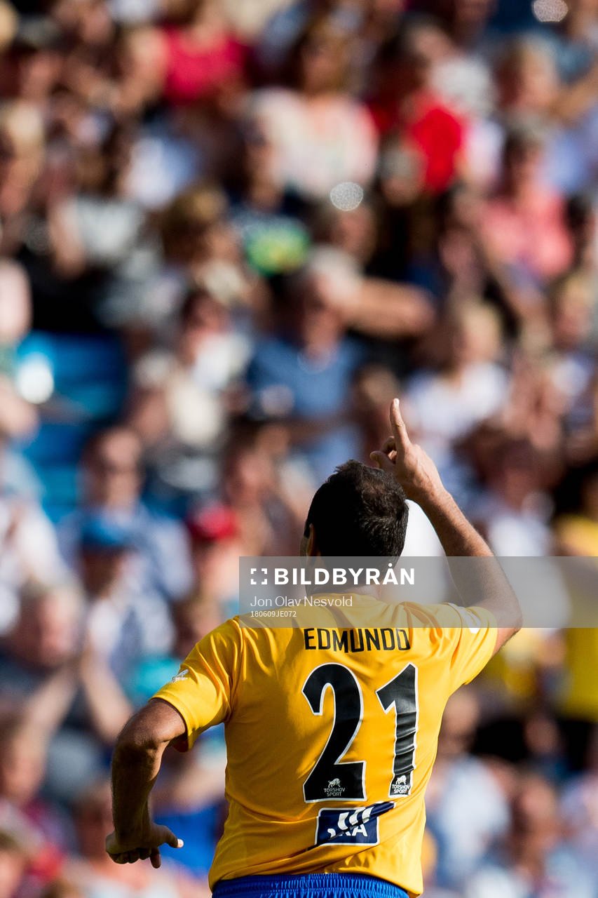Edmundo of Brazil celebrates the 0-2 goal