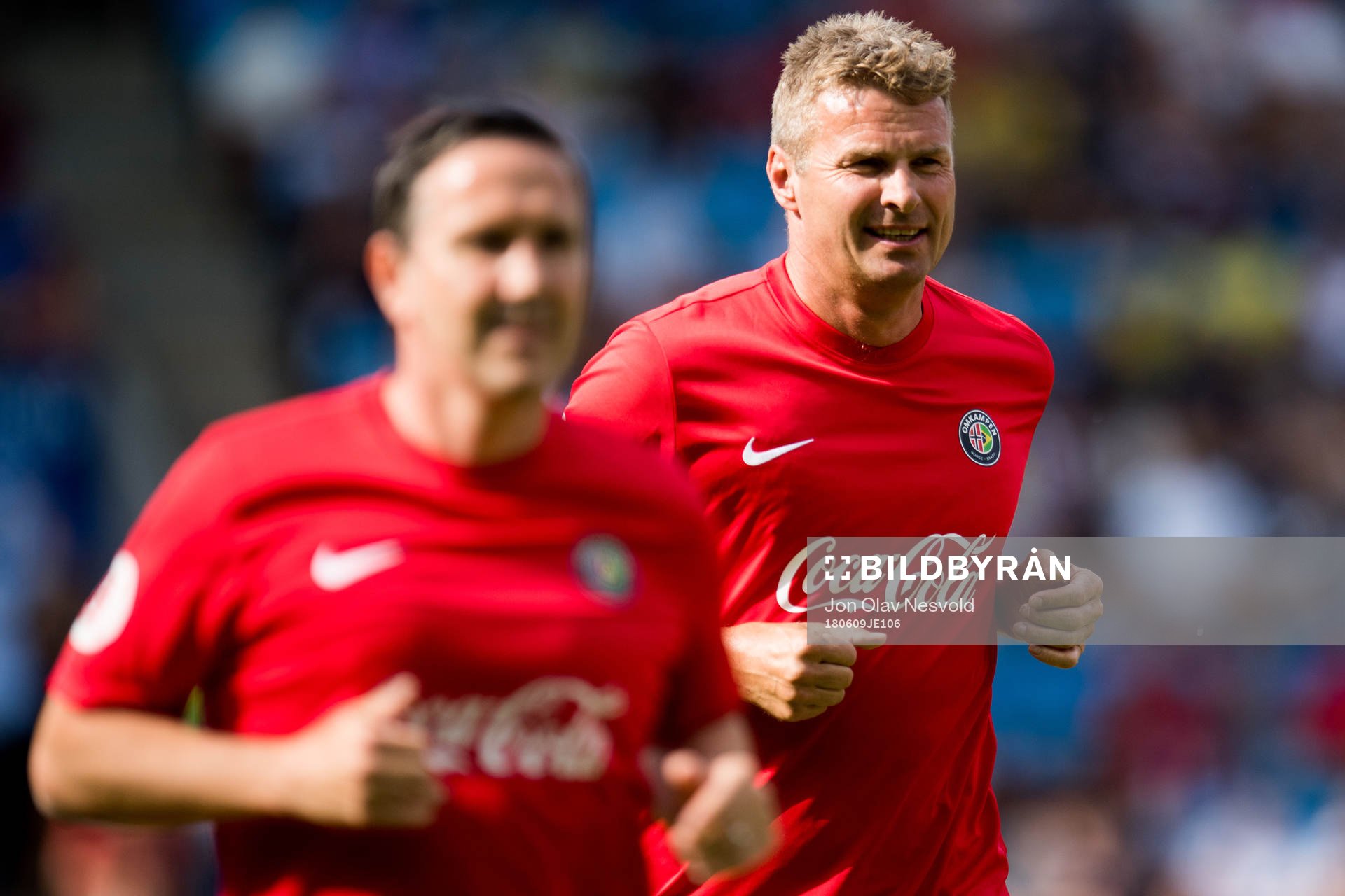 Øyvind Leonhardsen and Jostein Flo of Norway