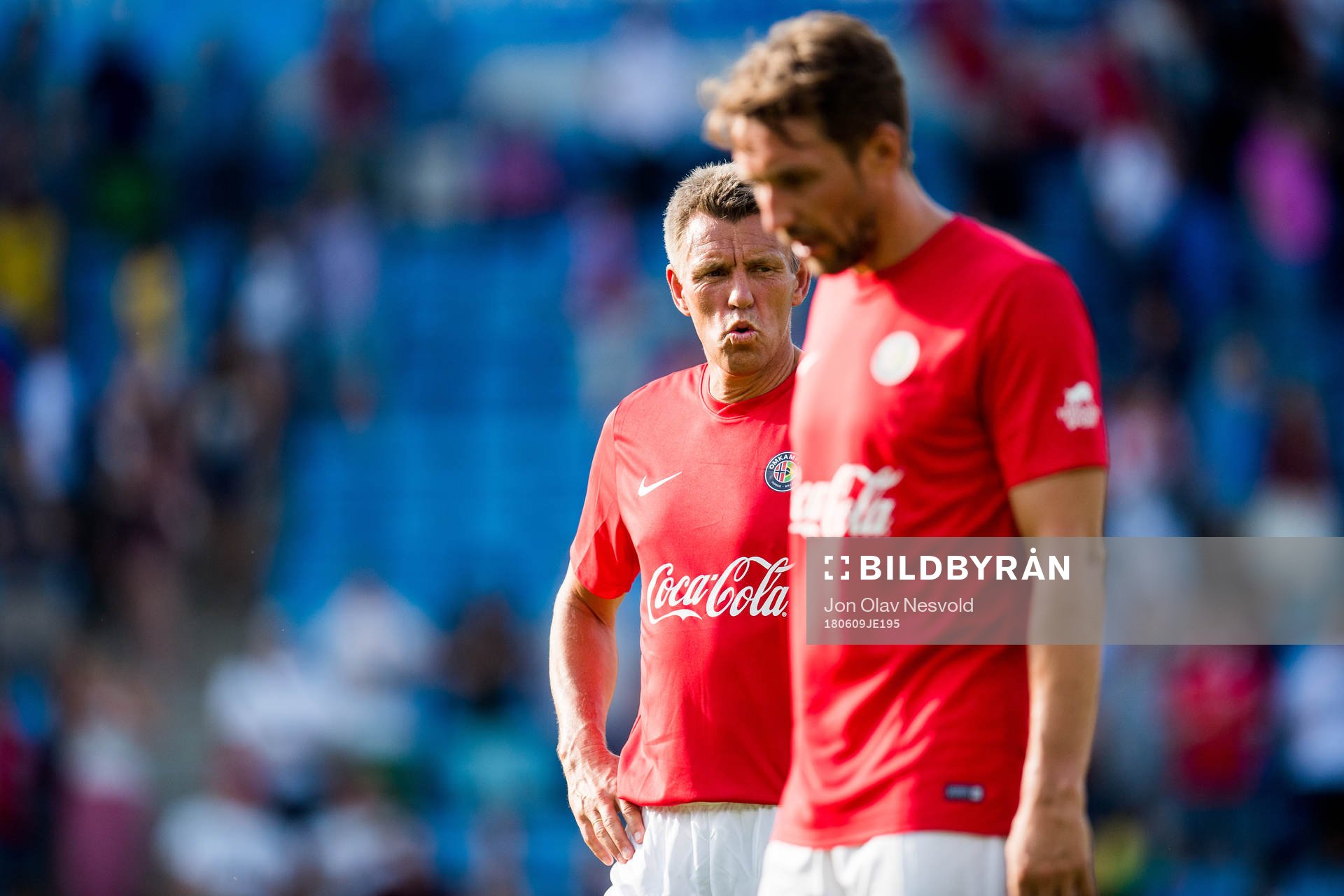 Gunnar Halle and Vidar Riseth of Norway ahead of the Omkampen match between Norway 1998 and Brazil 1998 on June 9, 2018 in Oslo.