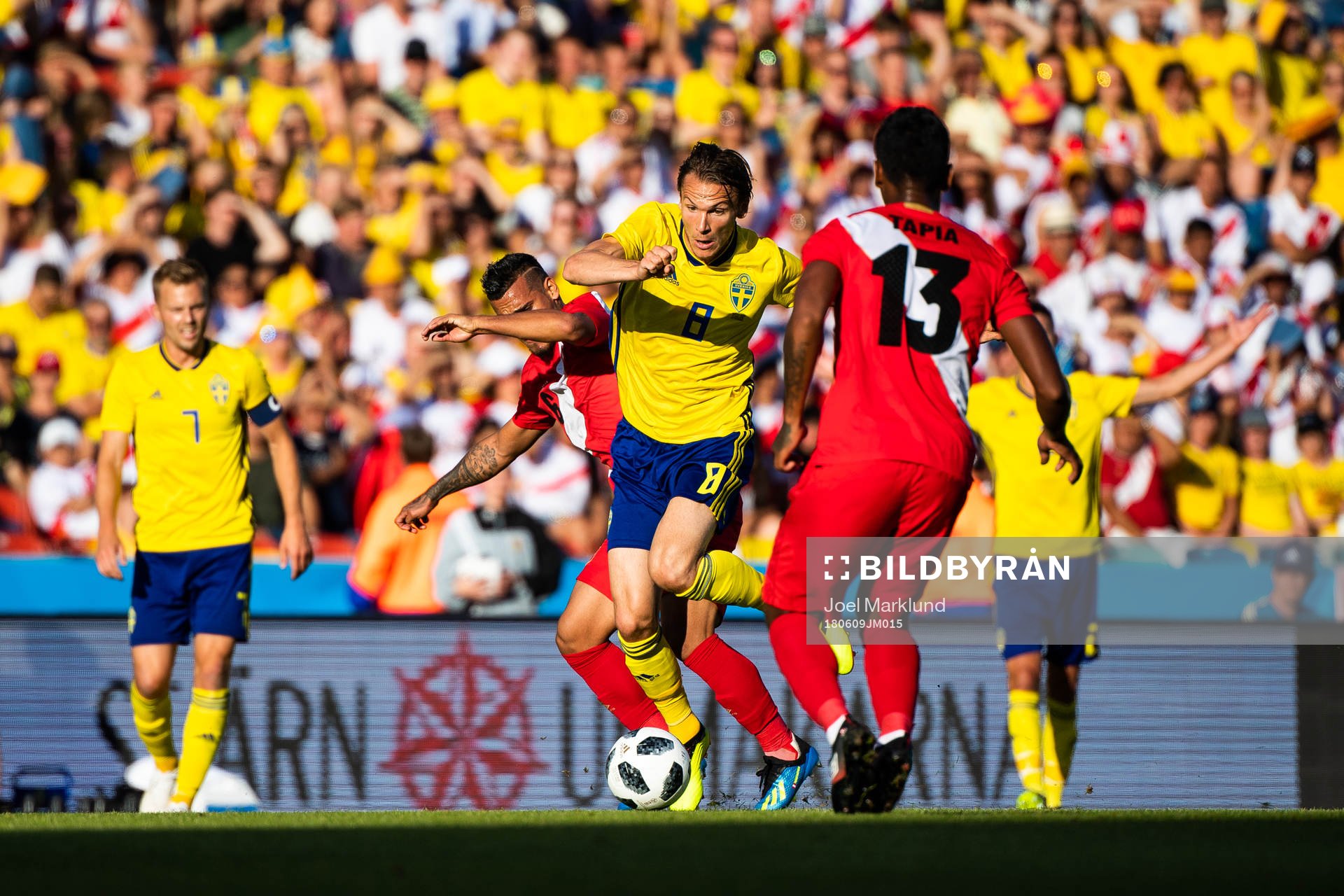 Albin Ekdal of Sweden with the ball