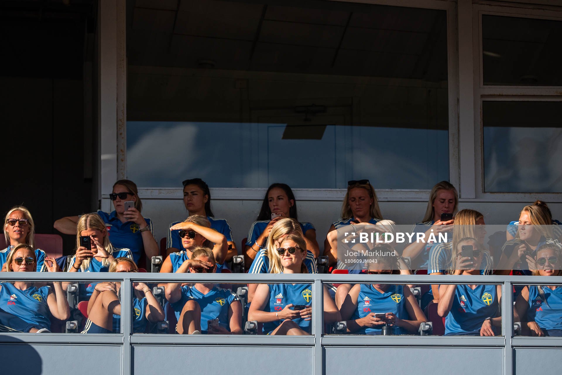 The Swedish Women´s National Team in football watches the