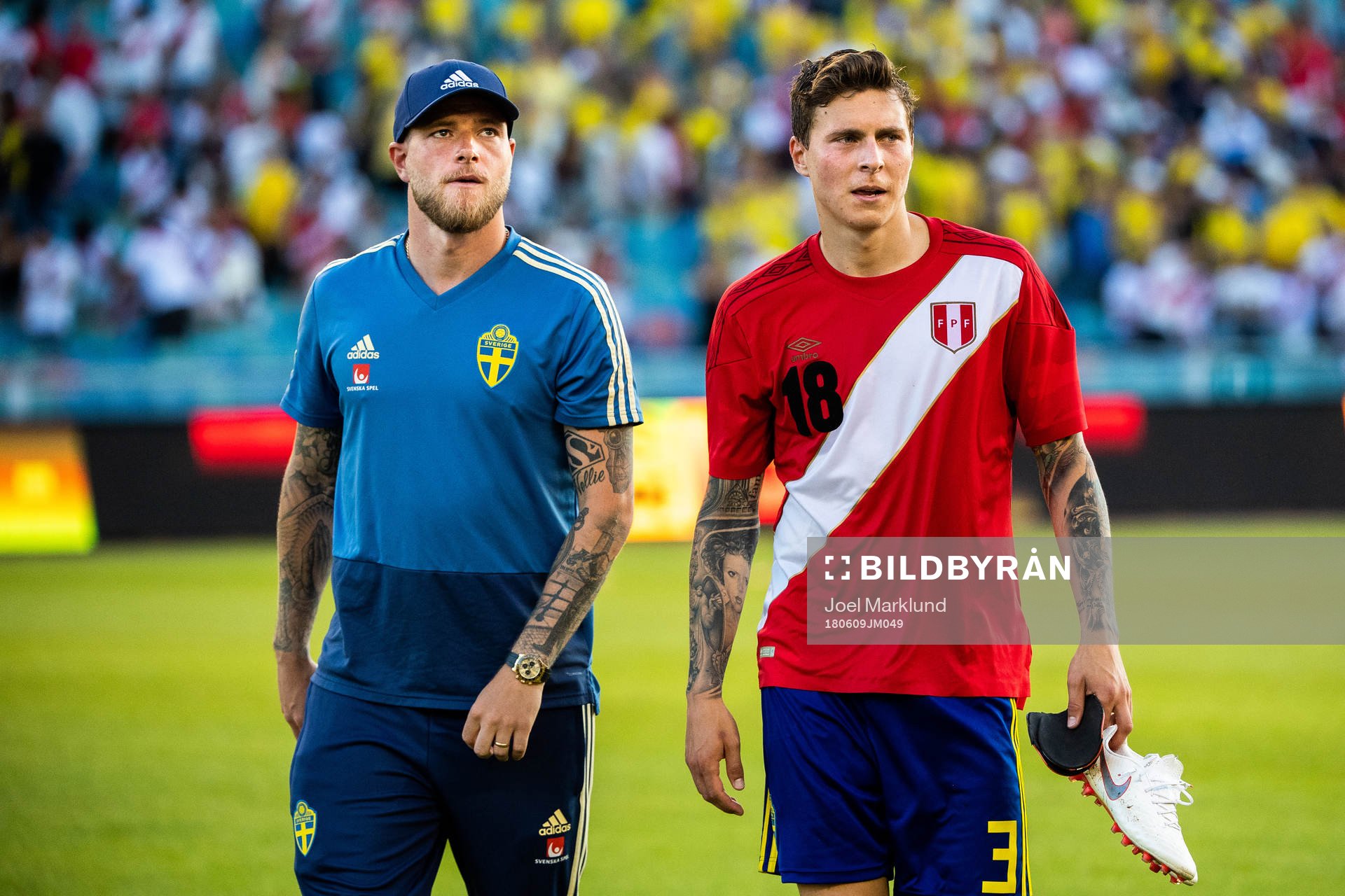 John Guidetti and Victor Nilsson Lindelöf of Sweden
