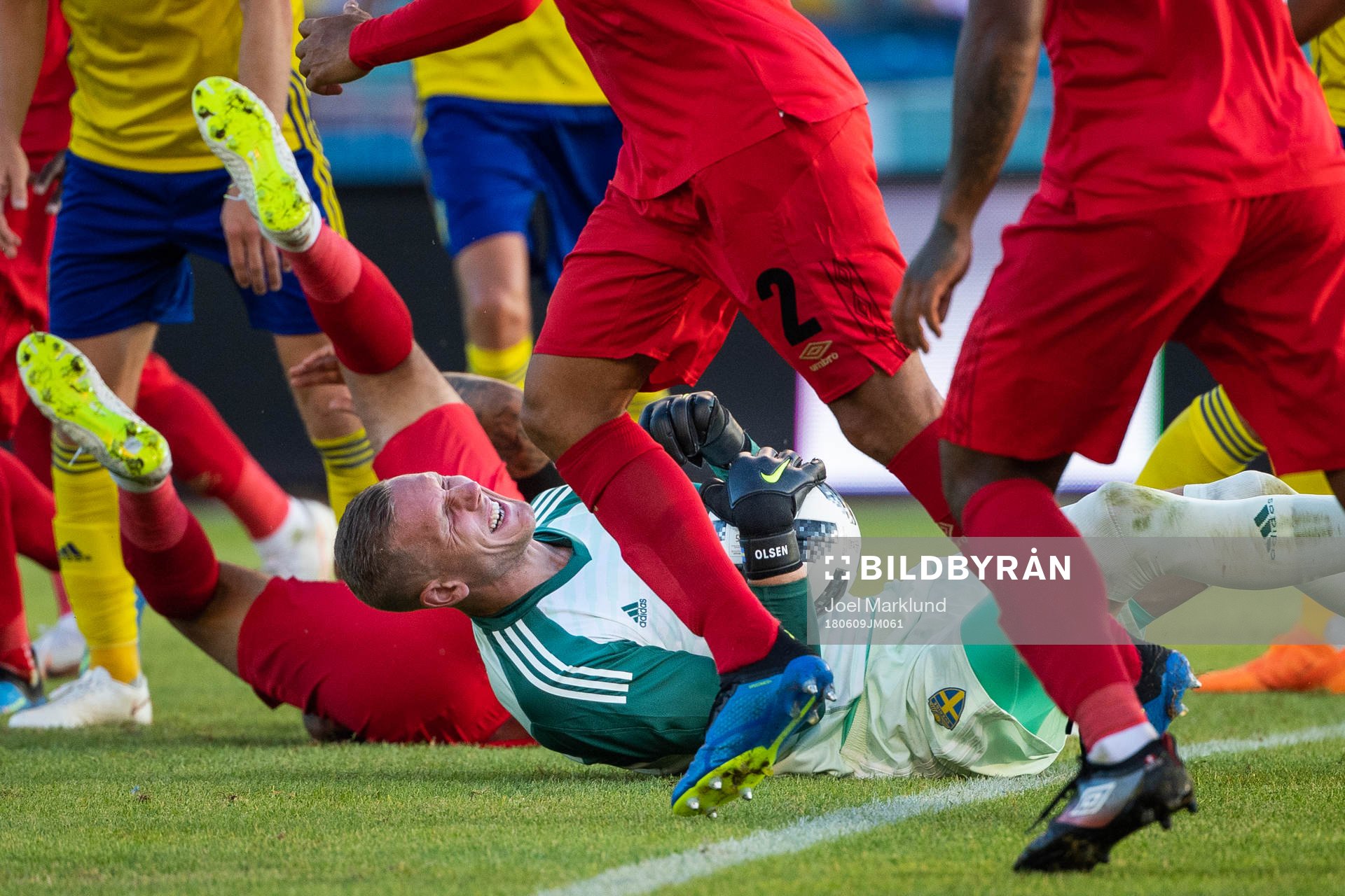 Goalkeeper Robin Olsen of Sweden