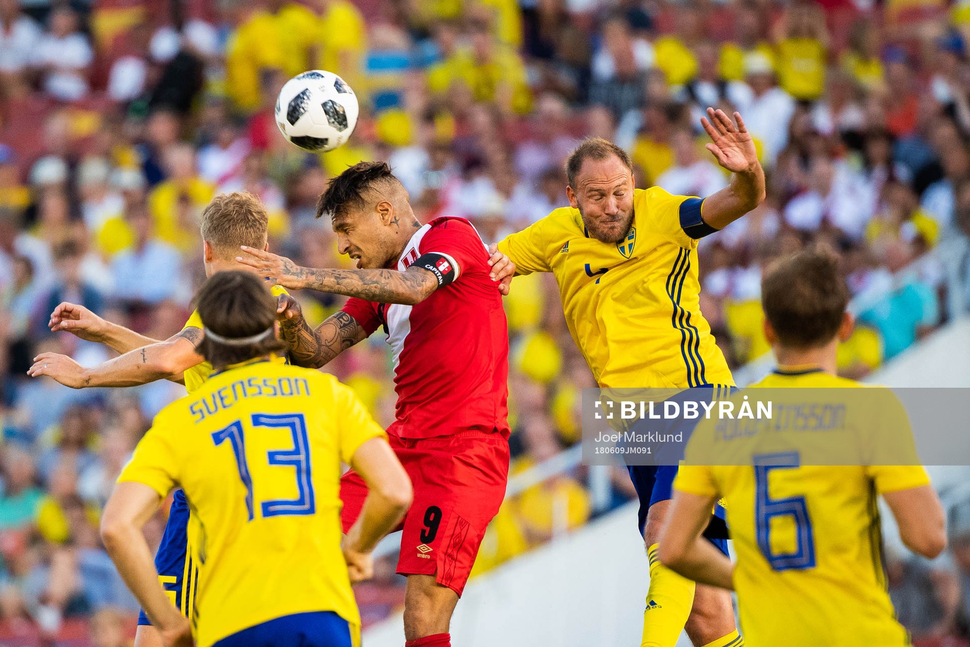 Oscar Hiljemark and Andreas Granqvist of Sweden competes