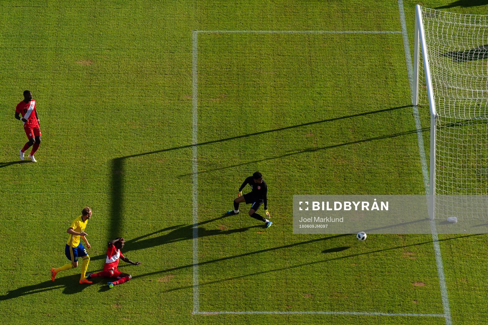Ola Toivonen of Sweden shoots outside the net