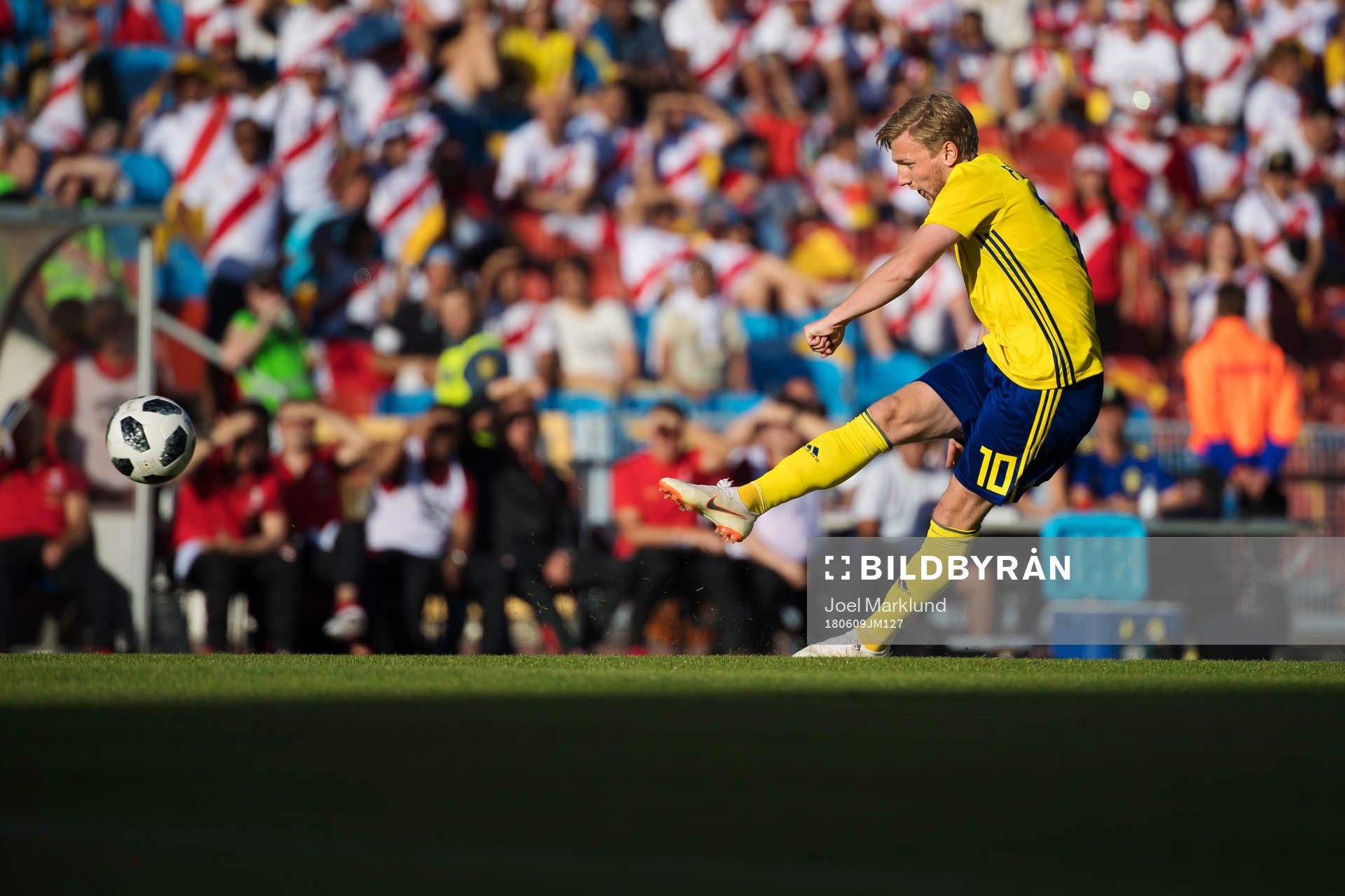 Emil Forsberg of Sweden with a shot