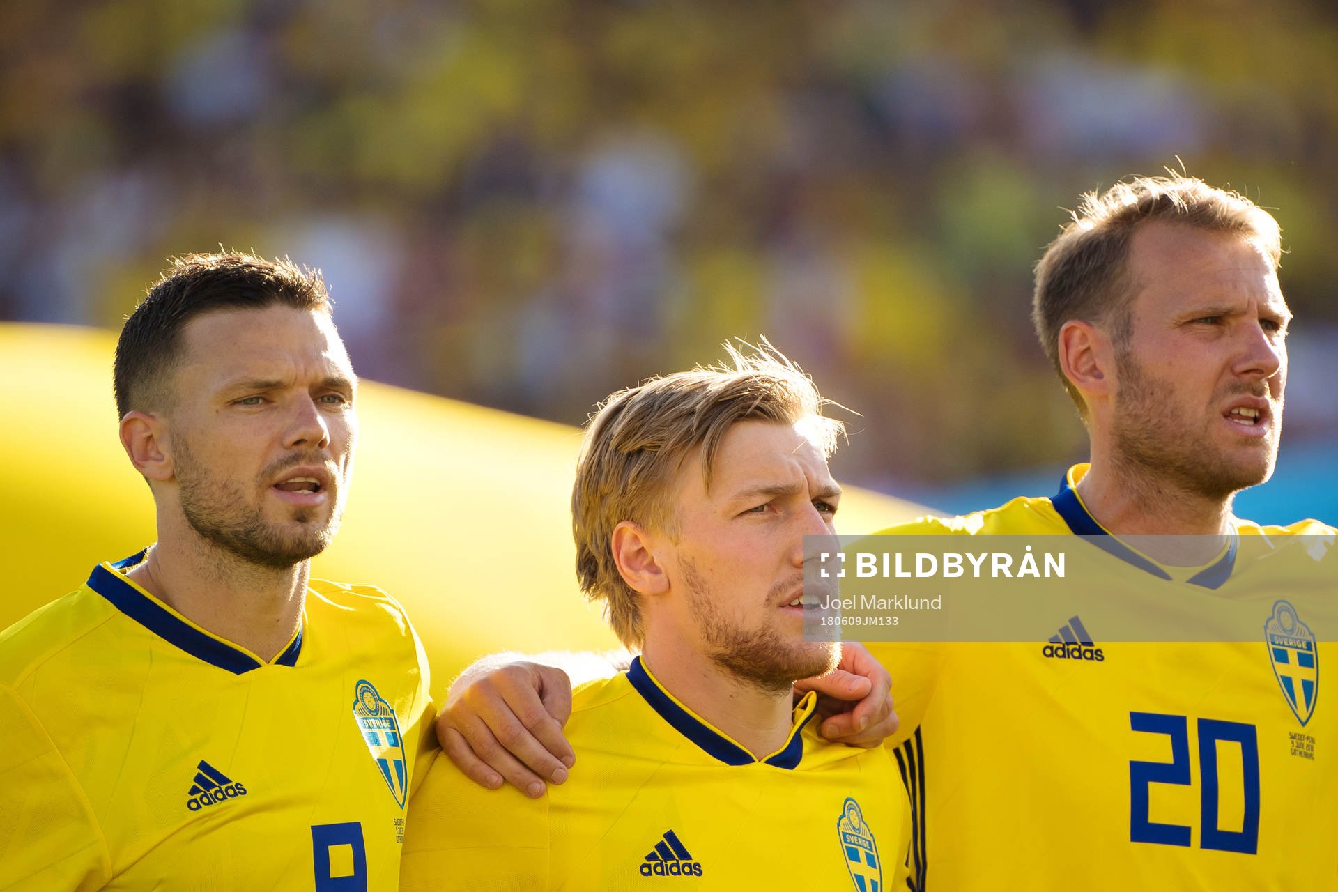 Marcus Berg, Emil Forsberg and Ola Toivonen of Sweden