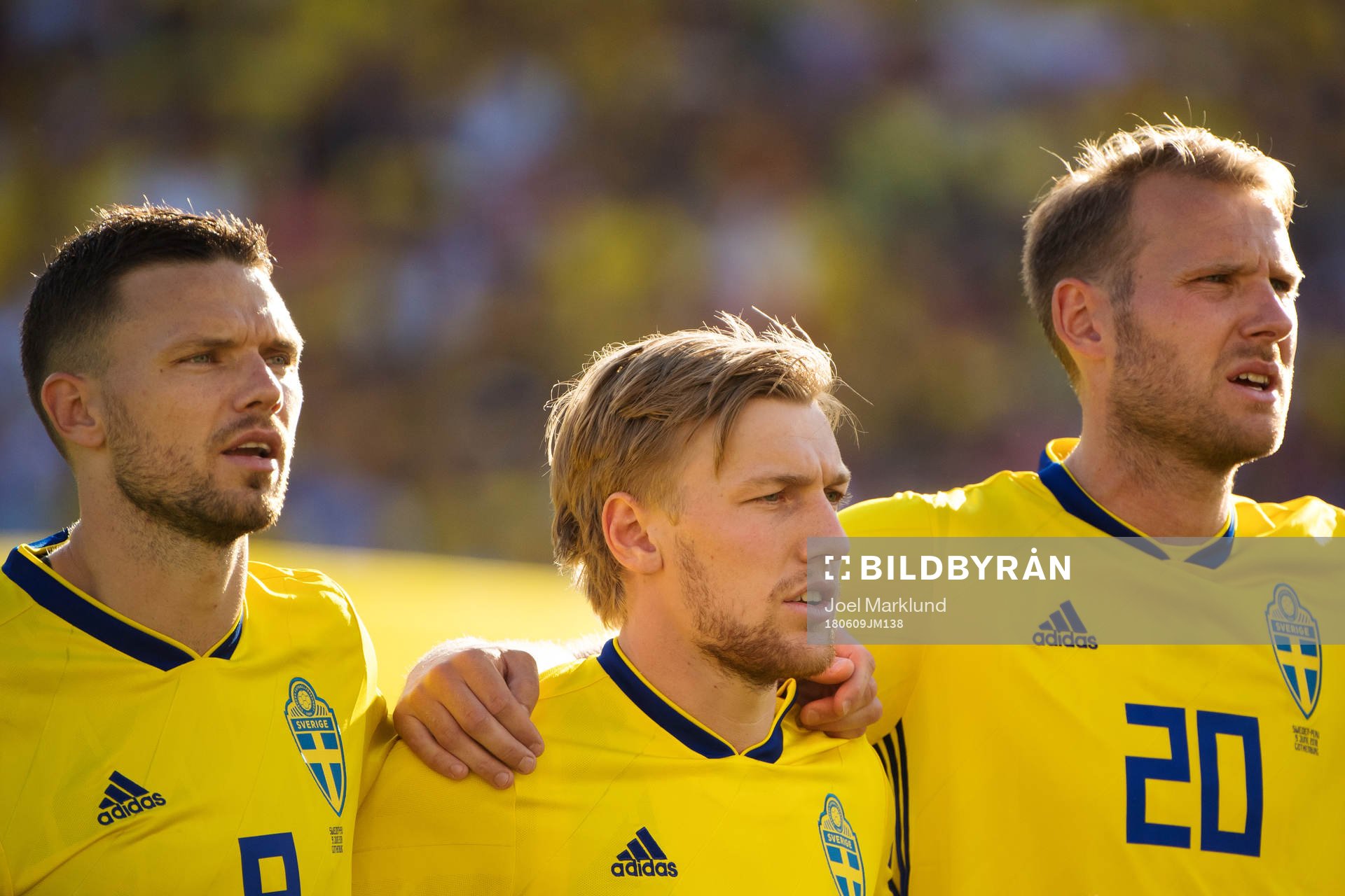 Marcus Berg, Emil Forsberg and Ola Toivonen of Sweden