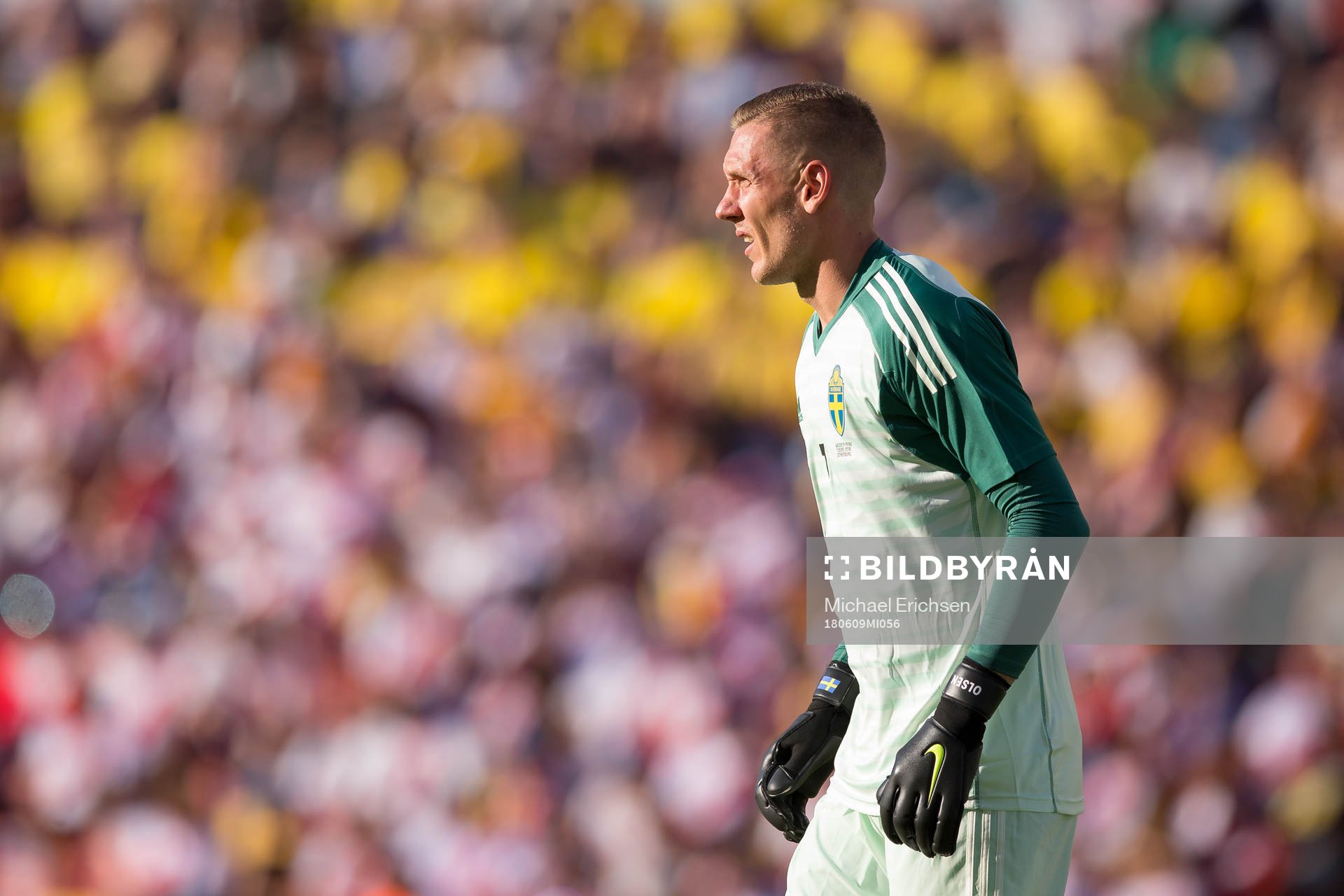 Goalkeeper Robin Olsen of Sweden
