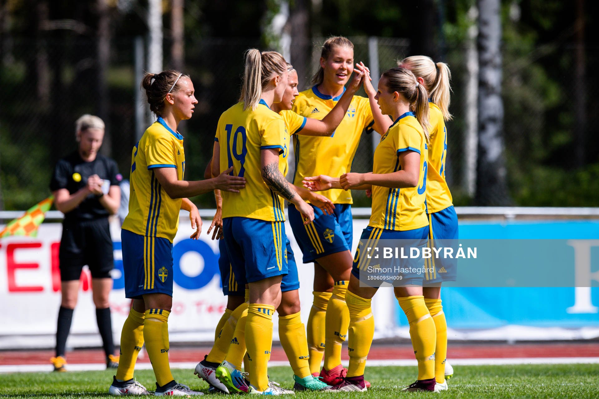 Sveriges spelare jublar