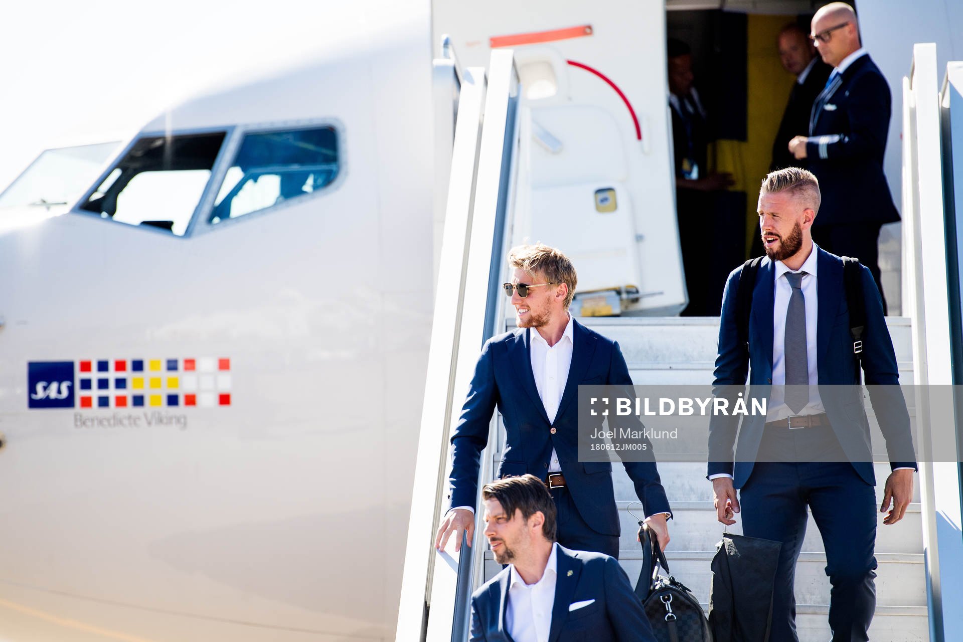 Emil Forsberg and Pontus Jansson of Sweden when the Swedish