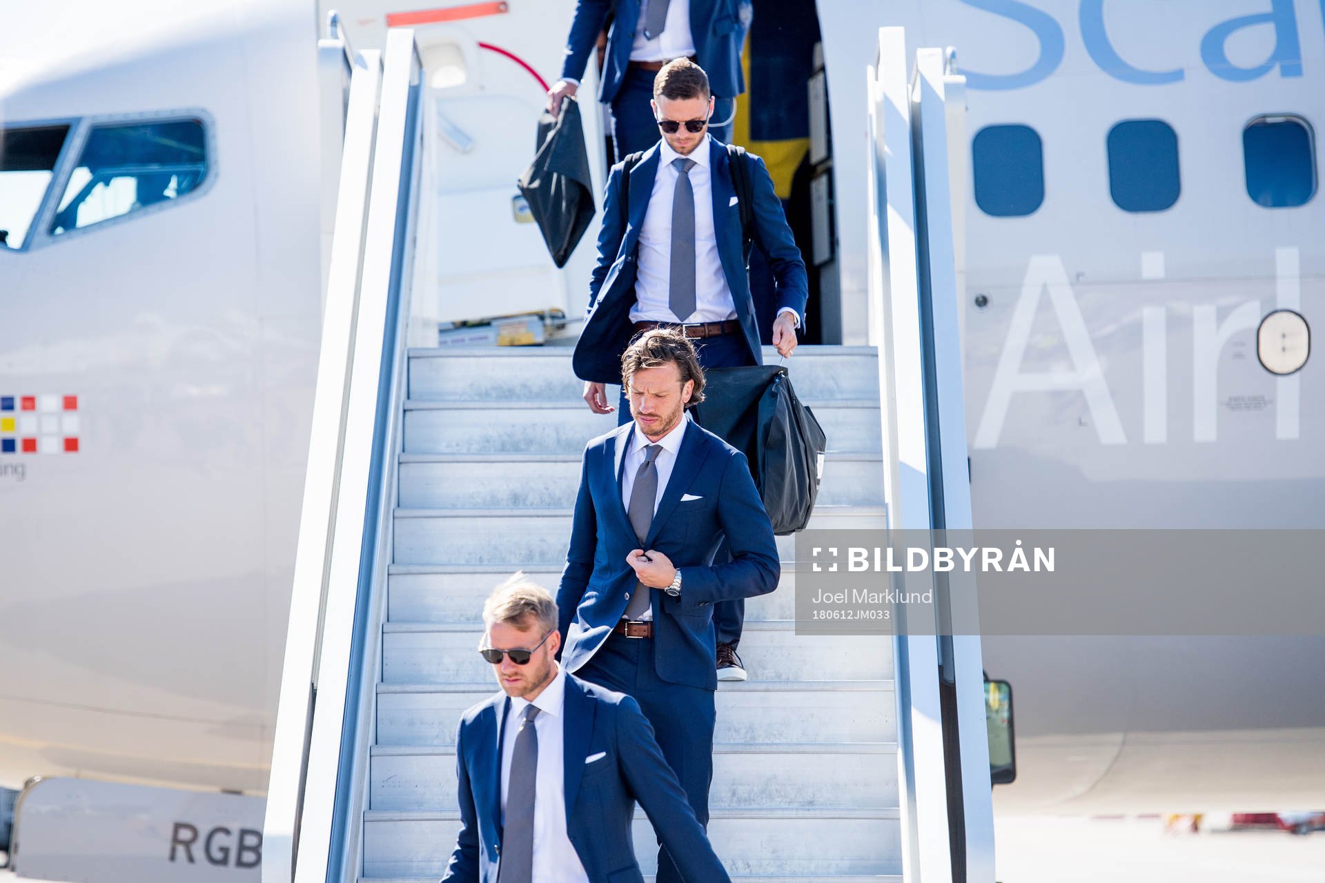 Ola Toivonen, Gustav Svensson and Marcus Berg of Sweden