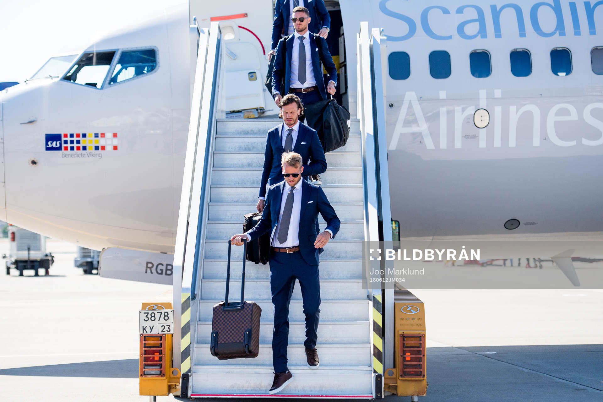Ola Toivonen, Gustav Svensson and Marcus Berg of Sweden
