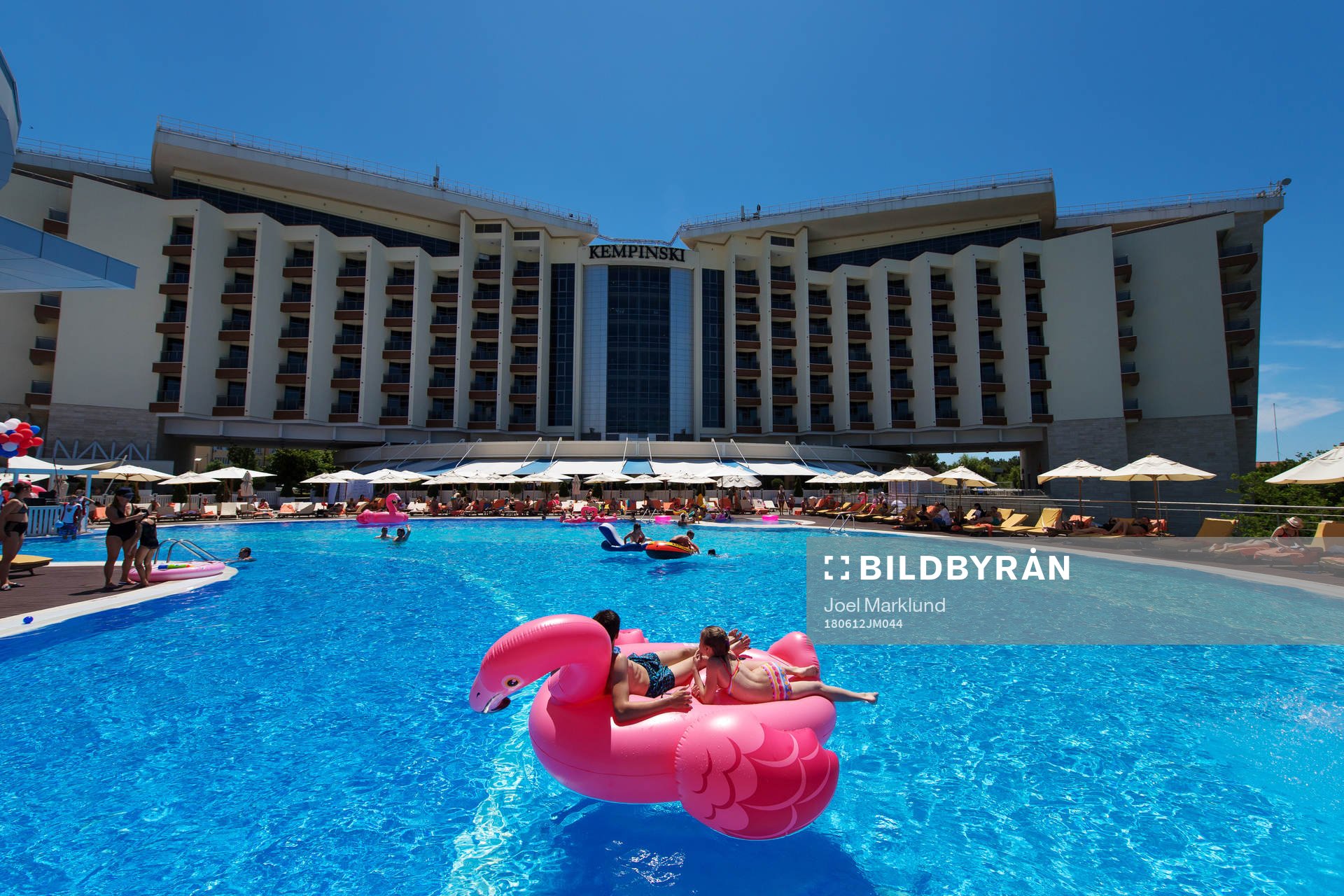 A swimming pool at the Kempinski Hotel