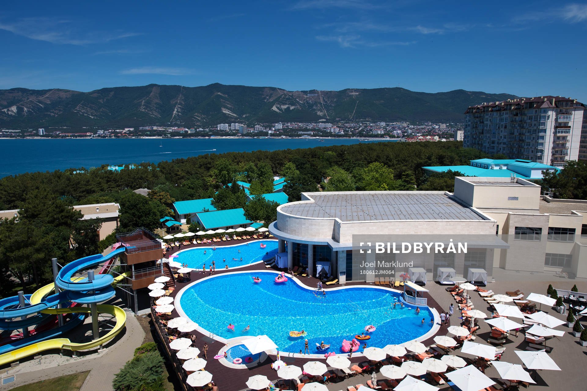 Swimming pools at the Kempinski Hotel