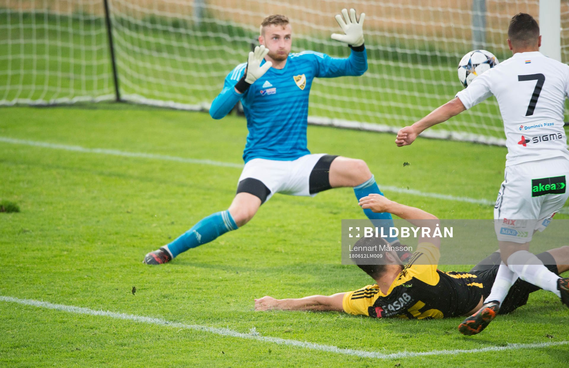 IFK Hässleholms Alexander Nilsson i matchen i DM mellan IFK Hässleholm och FC Rosengård i Hässleholm 12 juni 2018.  