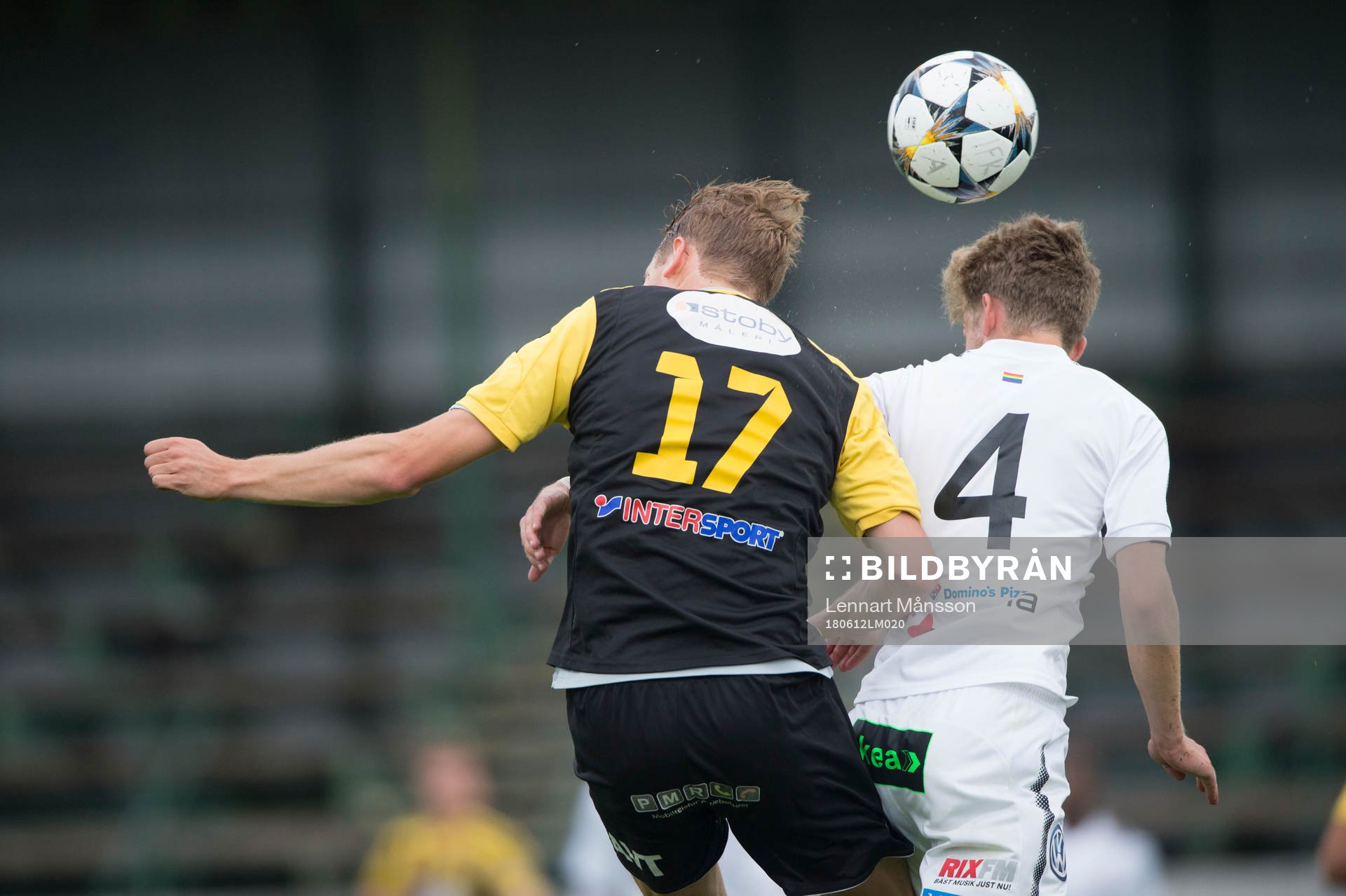  IFK Hässleholms Filip Ranmo i matchen i DM mellan IFK Hässleholm och FC Rosengård i Hässleholm 12 juni 2018.  