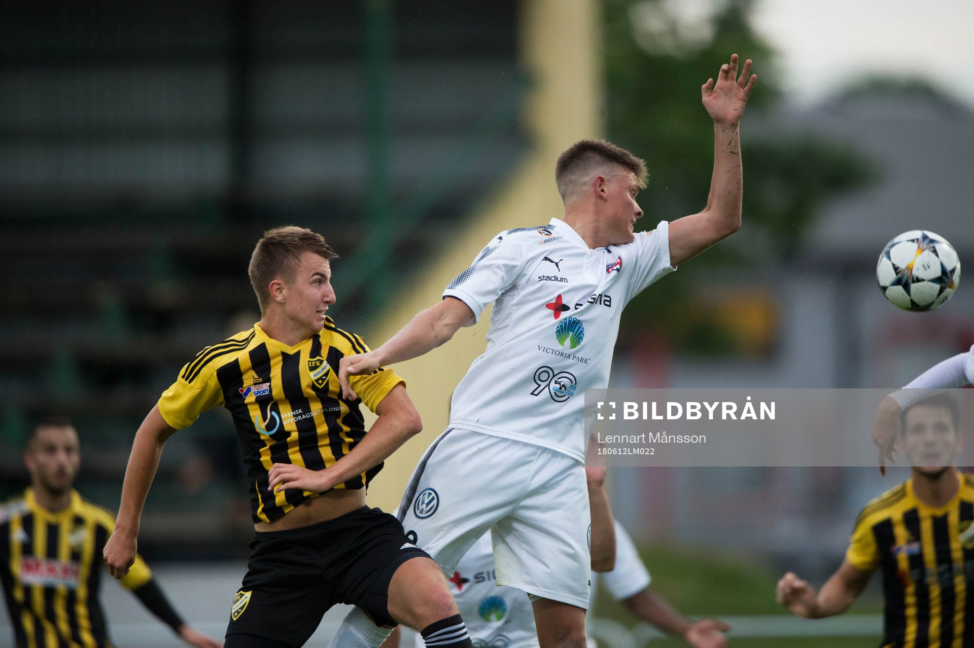 IFK Hässleholms Isak Olsson i matchen i DM mellan IFK Hässleholm och FC Rosengård i Hässleholm 12 juni 2018.  