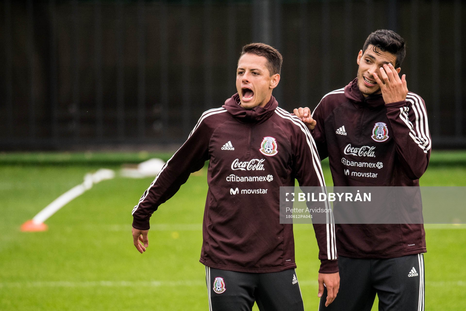 Javier Hernandez (left) of Mexico
