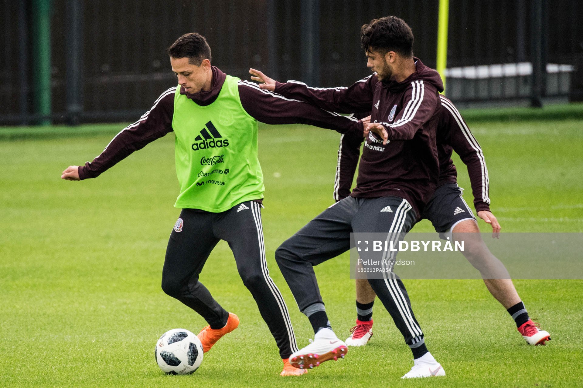 Javier Hernandez (left) of Mexico