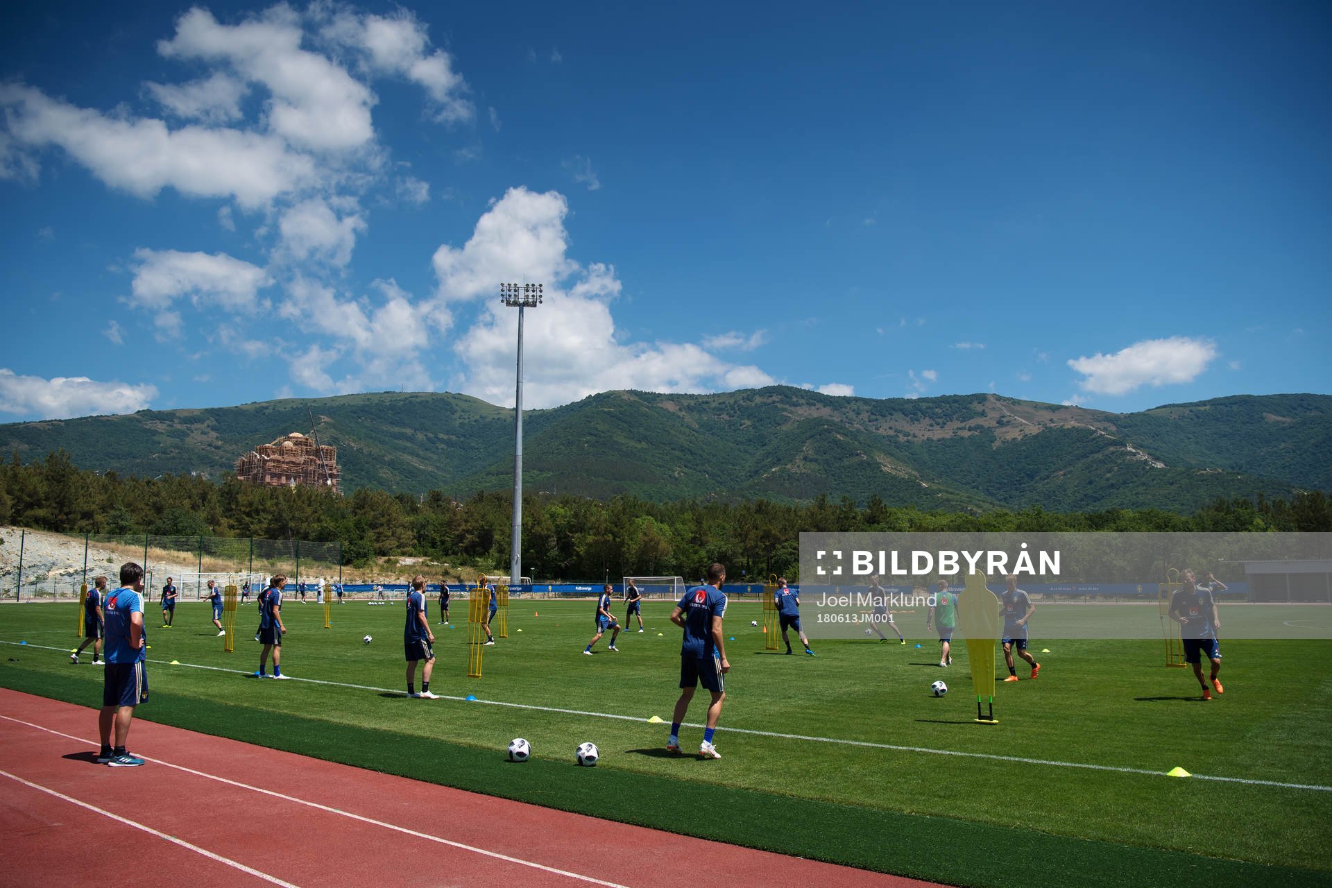 General view of the Swedish national football team's