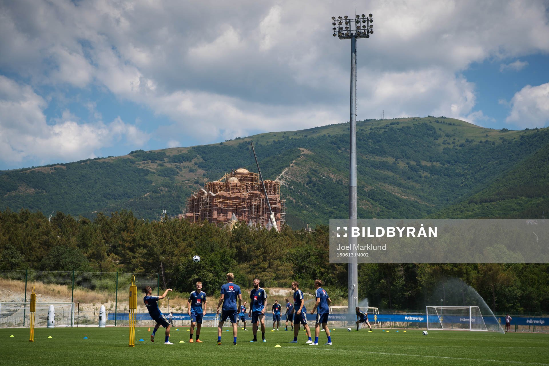 General view of the Swedish national football team's