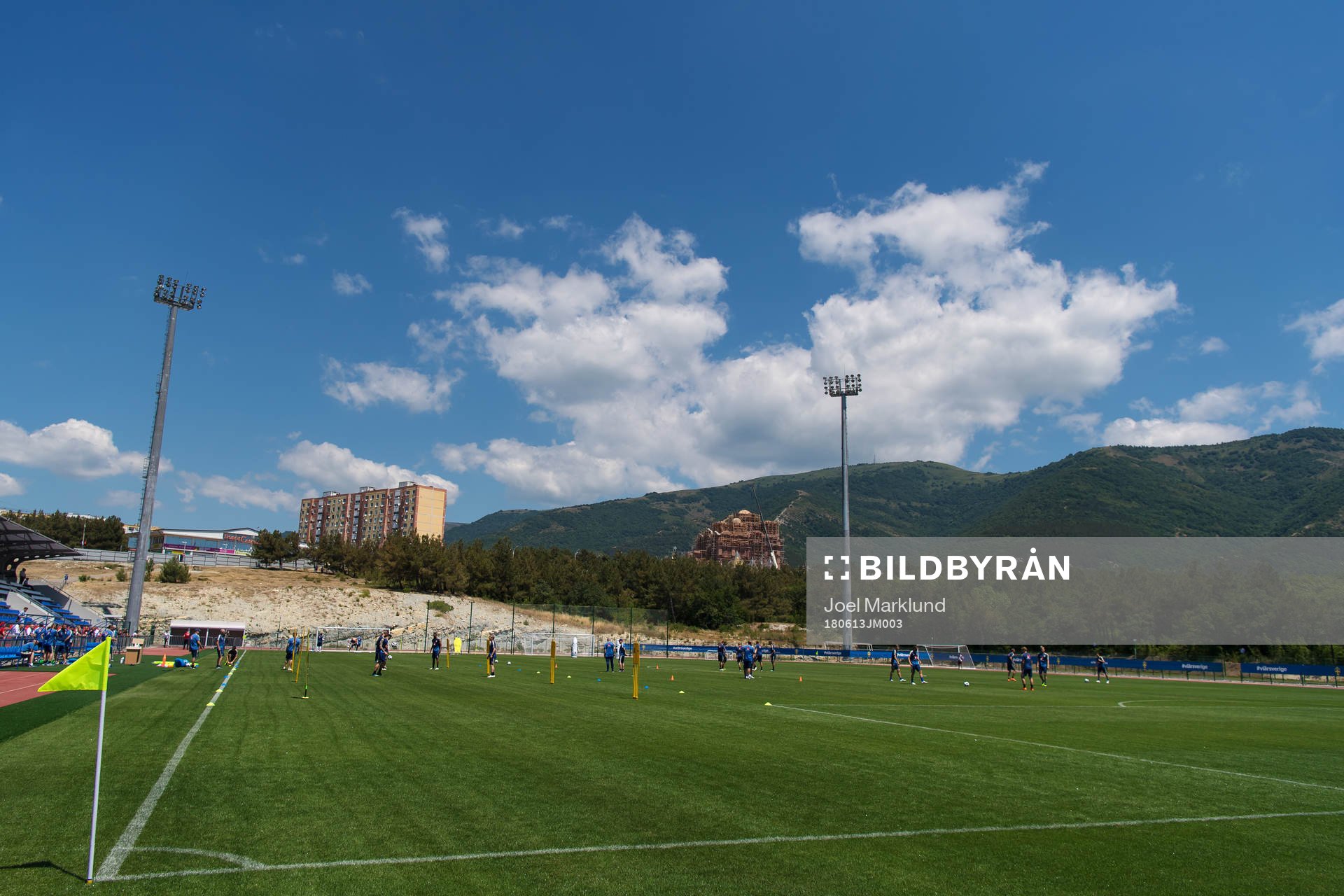 General view of the Swedish national football team's
