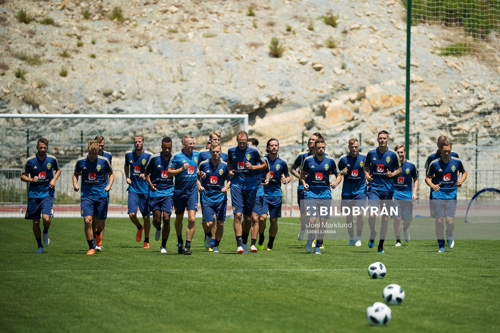General view of the Swedish national football team's