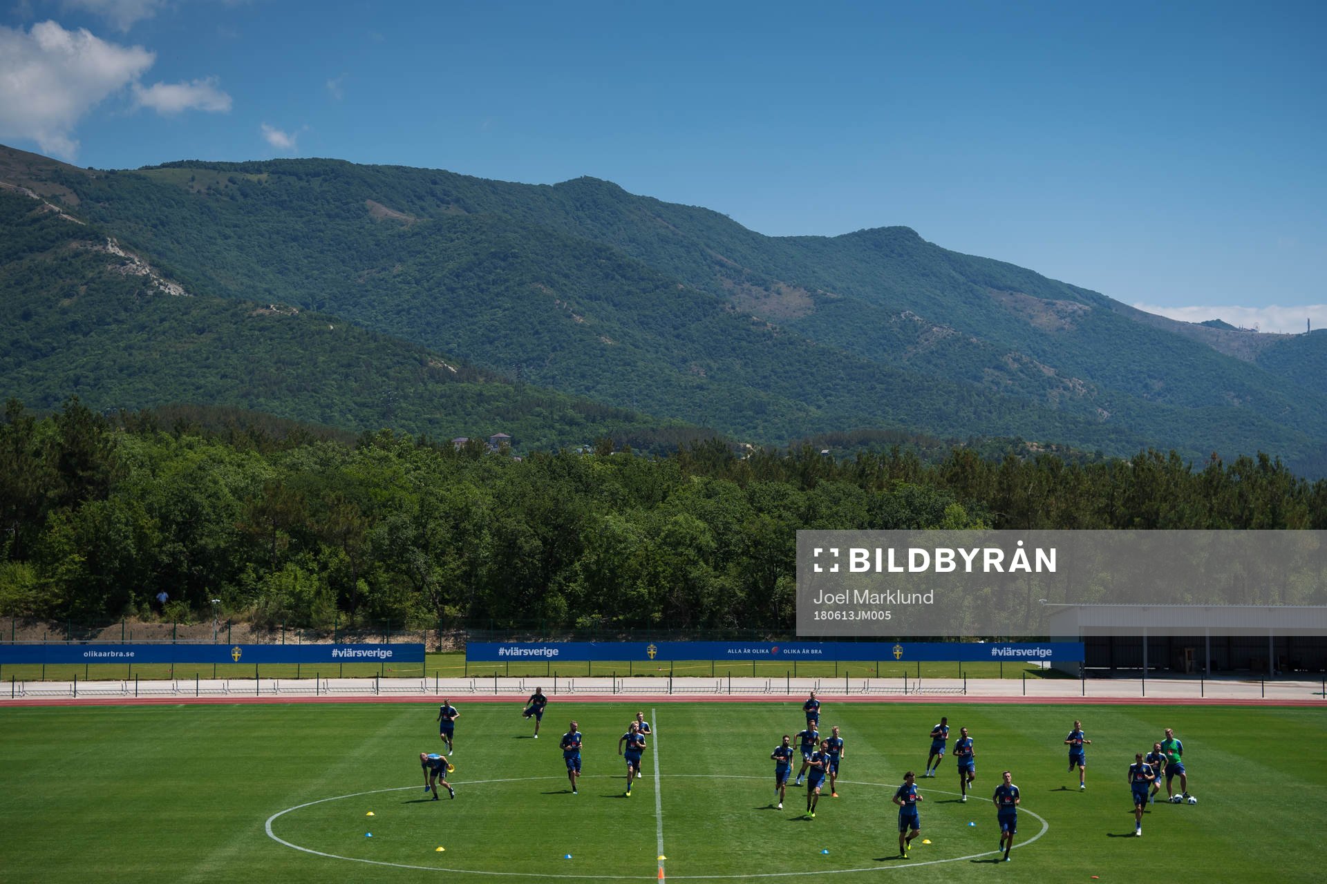 General view of the Swedish national football team's