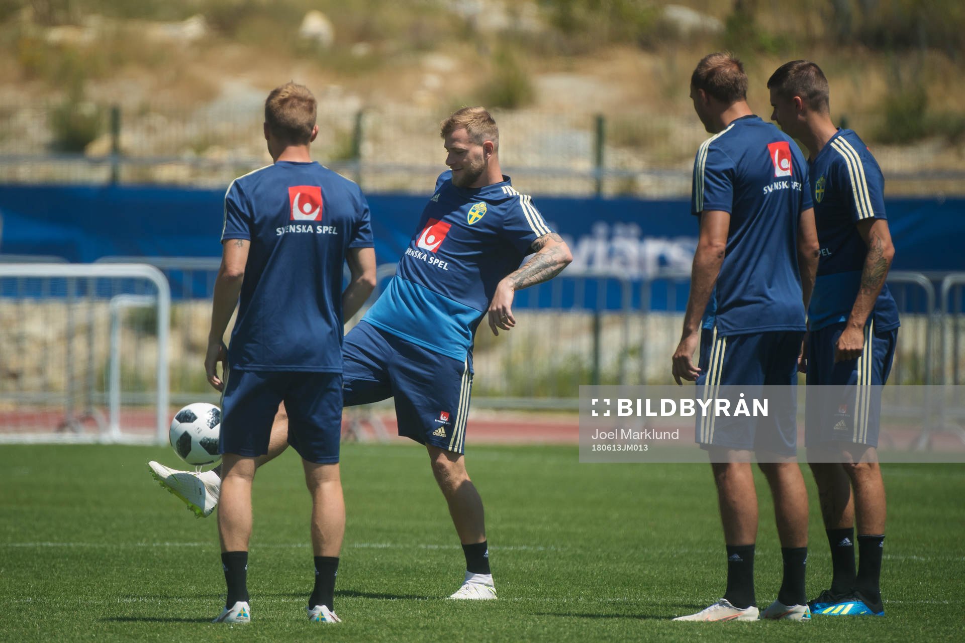 John Guidetti of the Swedish national football team at a