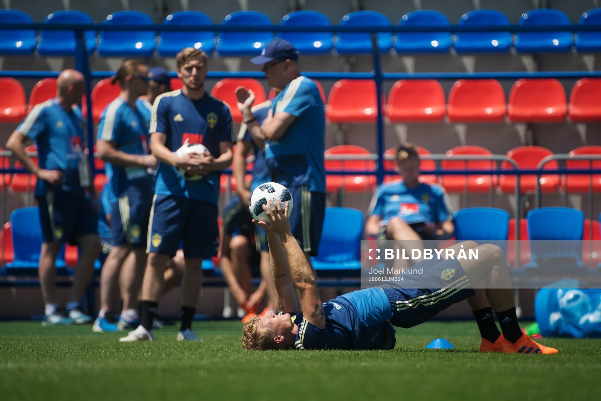 Oscar Hiljemark of the Swedish national football team at a
