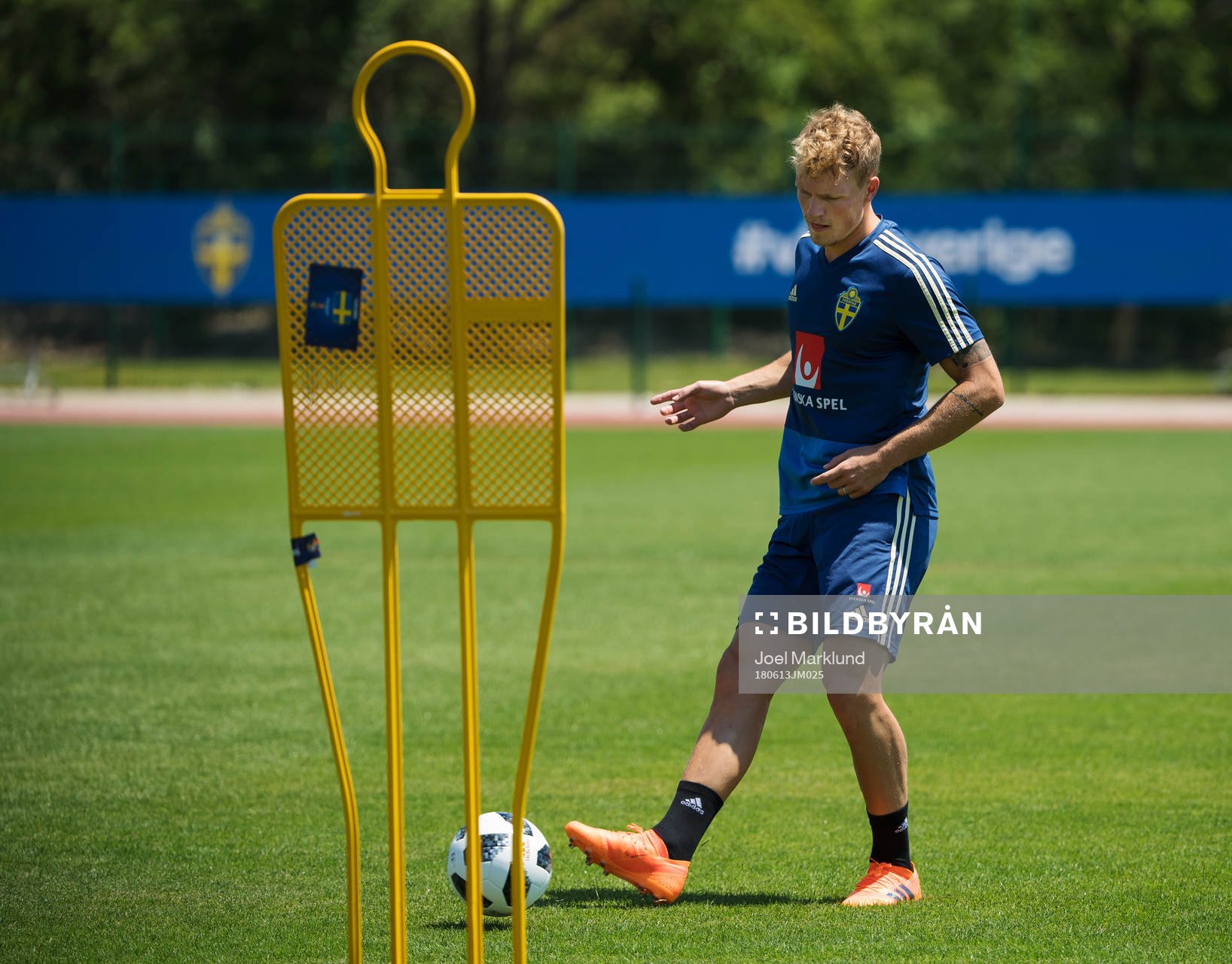 Oscar Hiljemark of the Swedish national football team at a