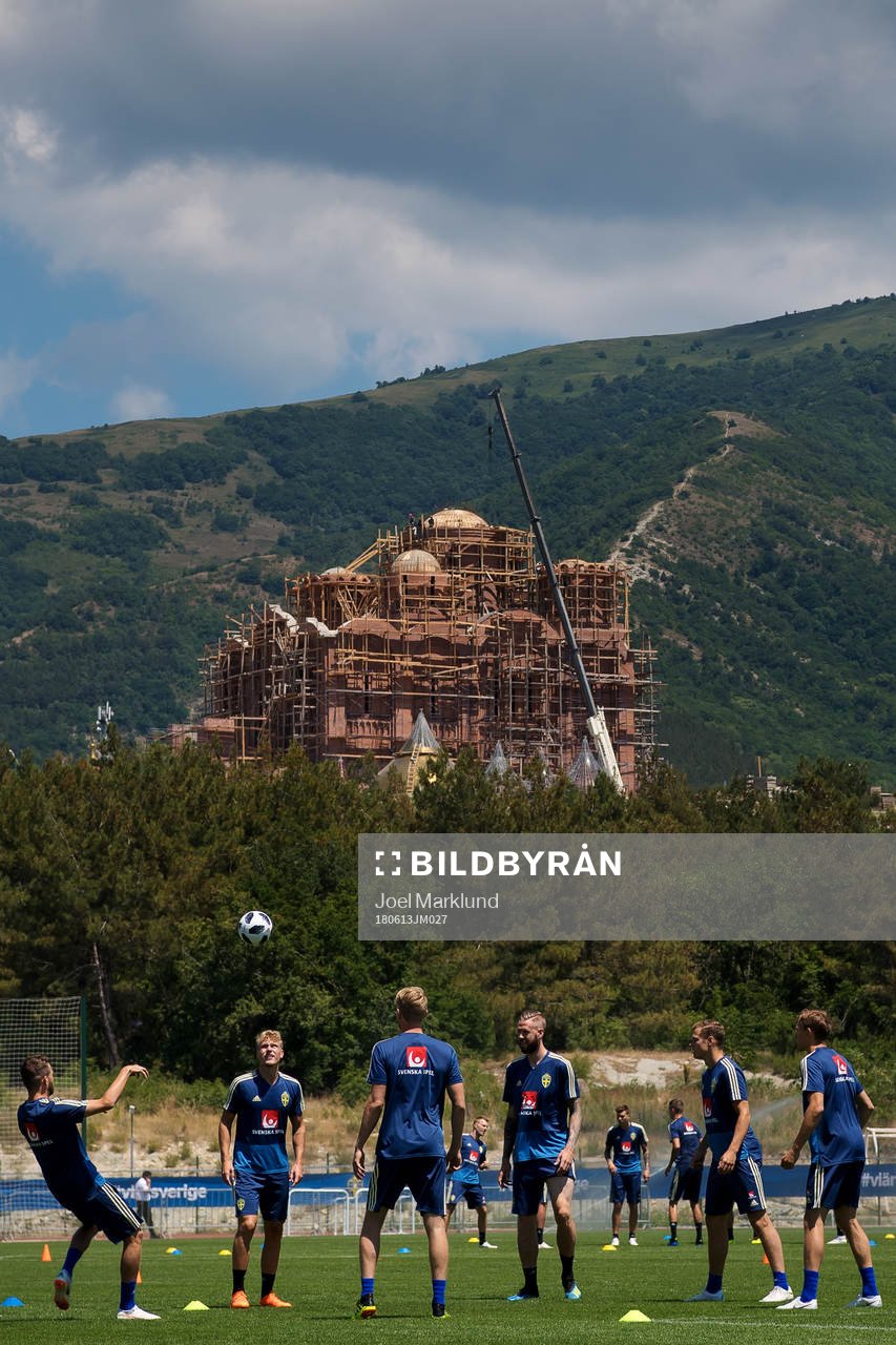 General view of the Swedish national football team's