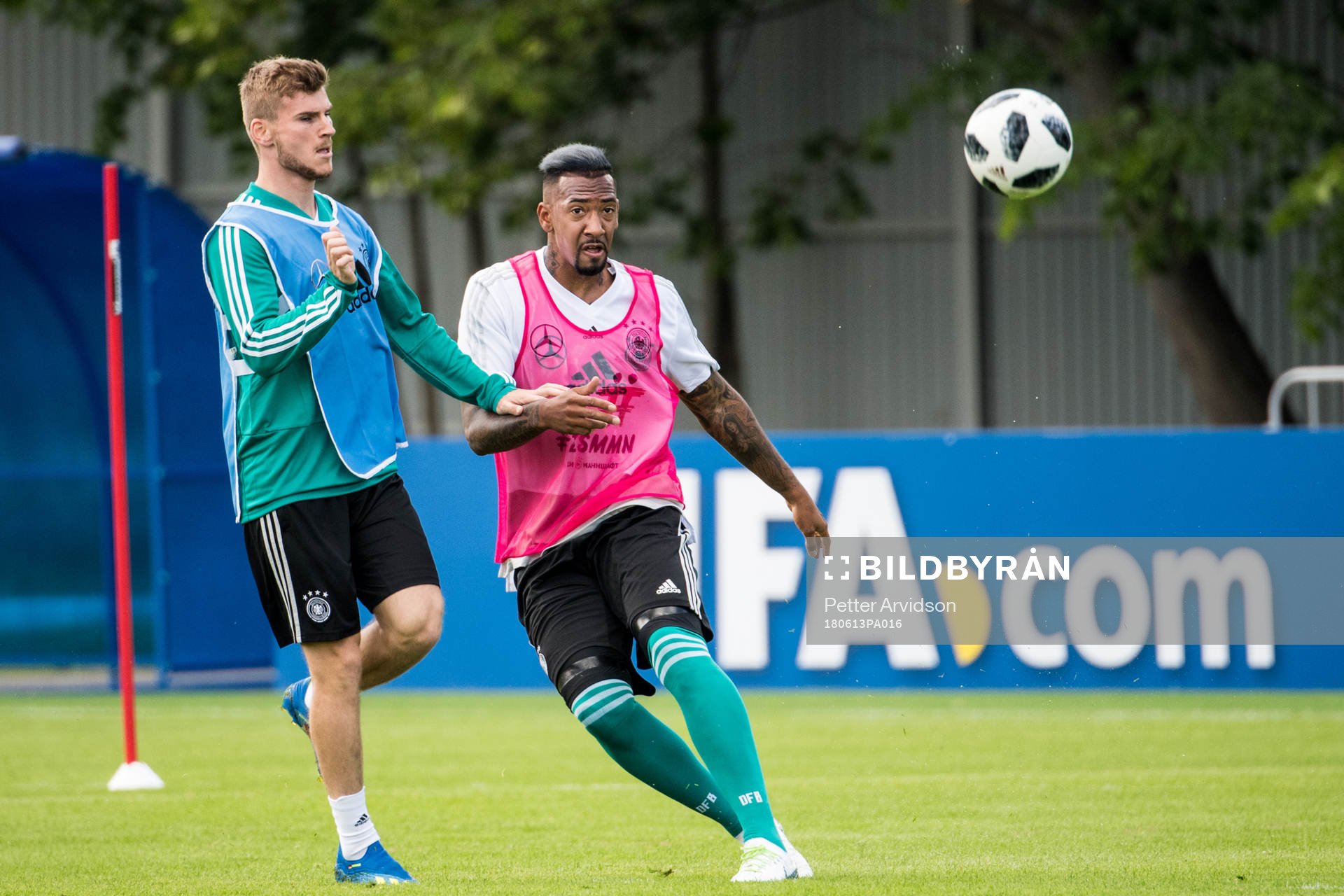 Timo Werner and Jerome Boateng of Germany