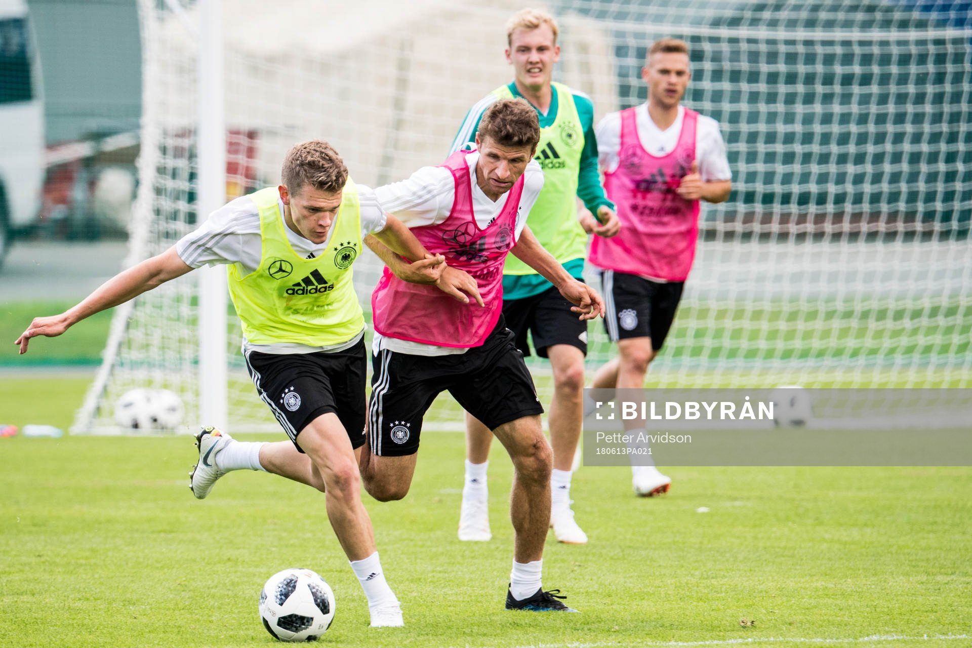 Matthias Ginter and Thomas Muller of Germany