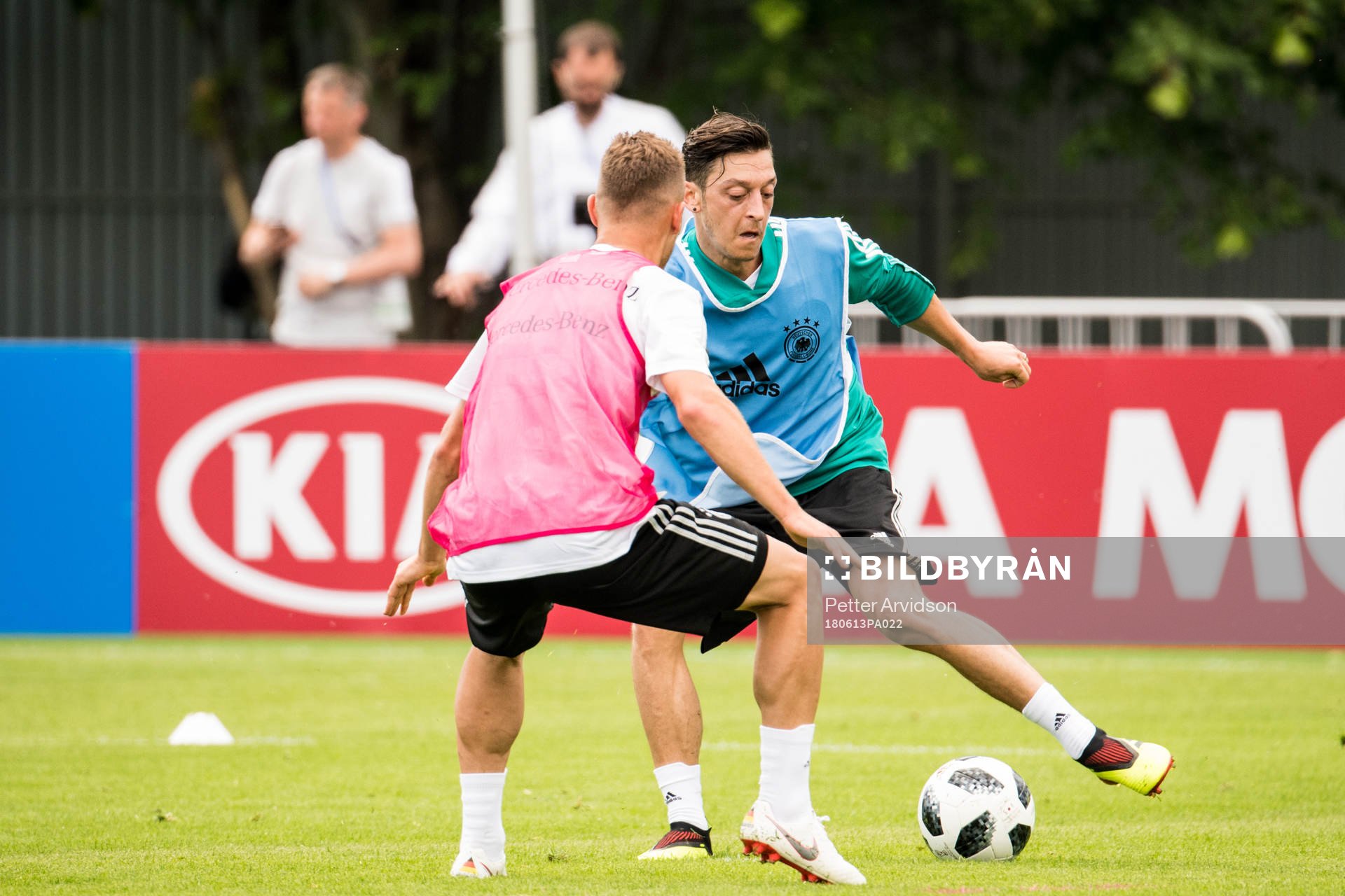 Mesut Ozil of Germany during a practice session ahead of the 2018 FIFA World Cup on June 13, 2018 in Moscow.