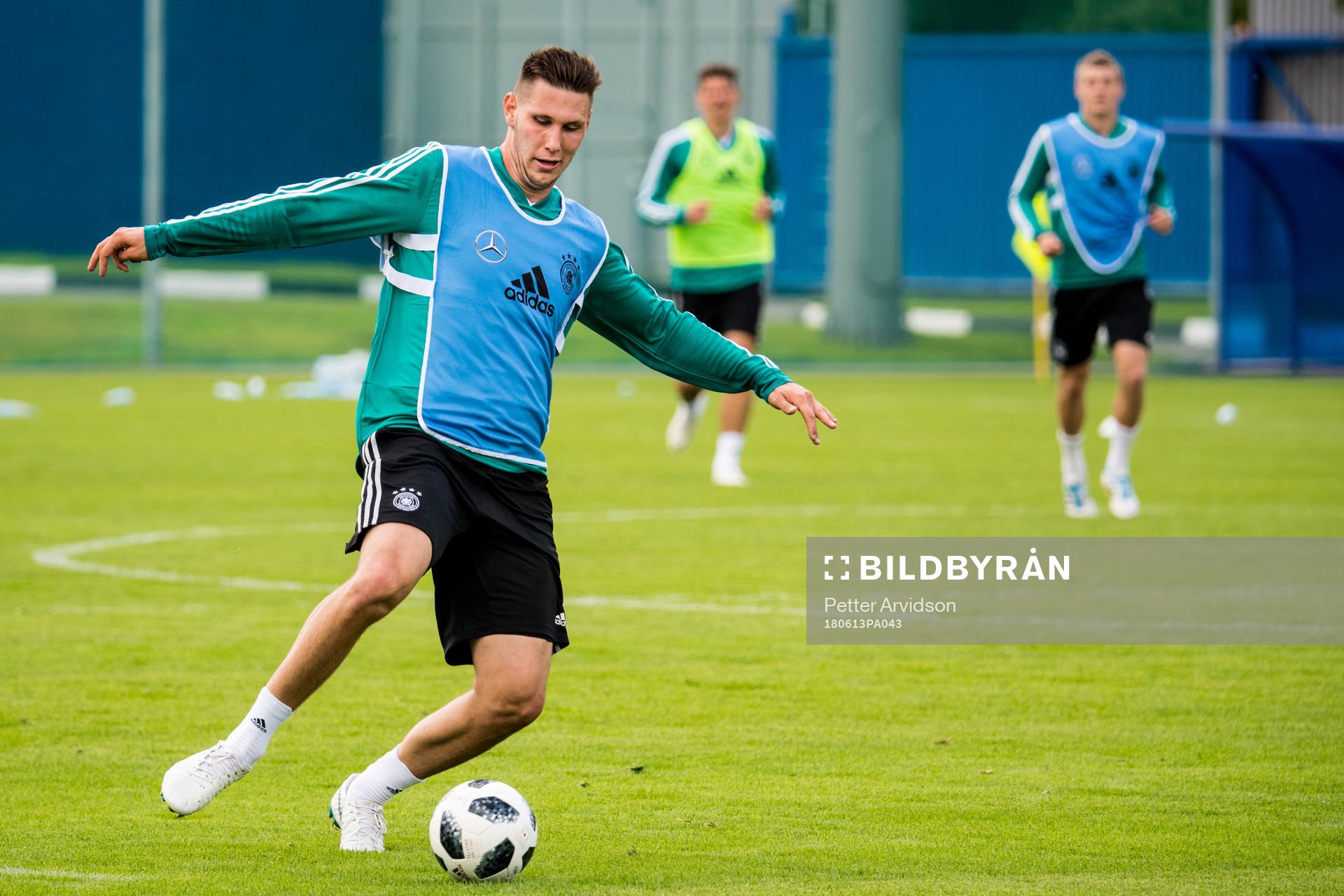 Niklas Suele of Germany during a practice session ahead of the 2018 FIFA World Cup on June 13, 2018 in Moscow.