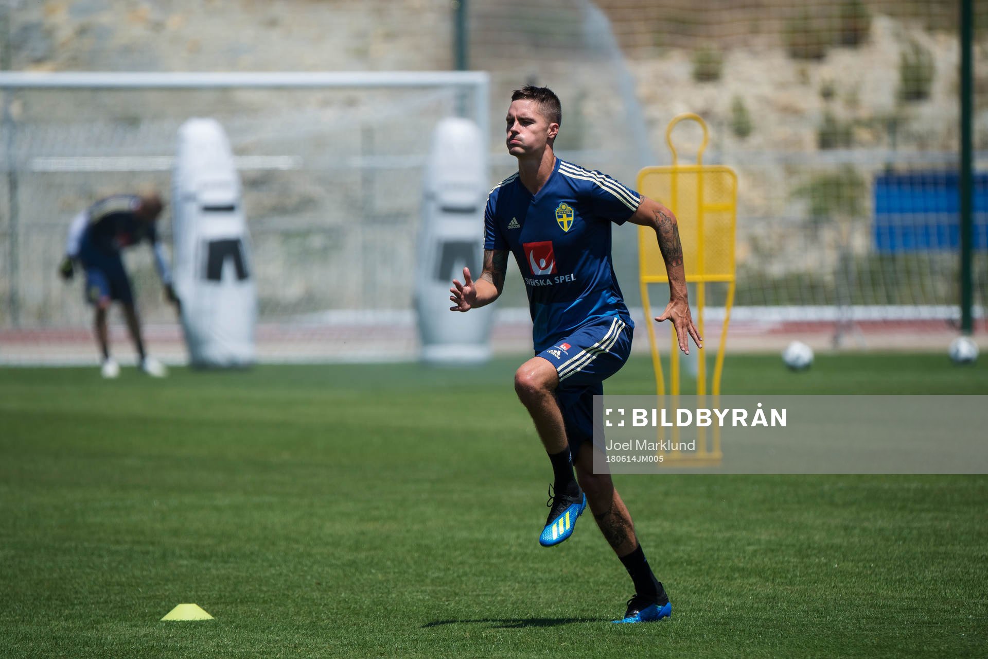 Mikael Lustig of the Swedish national football team at a