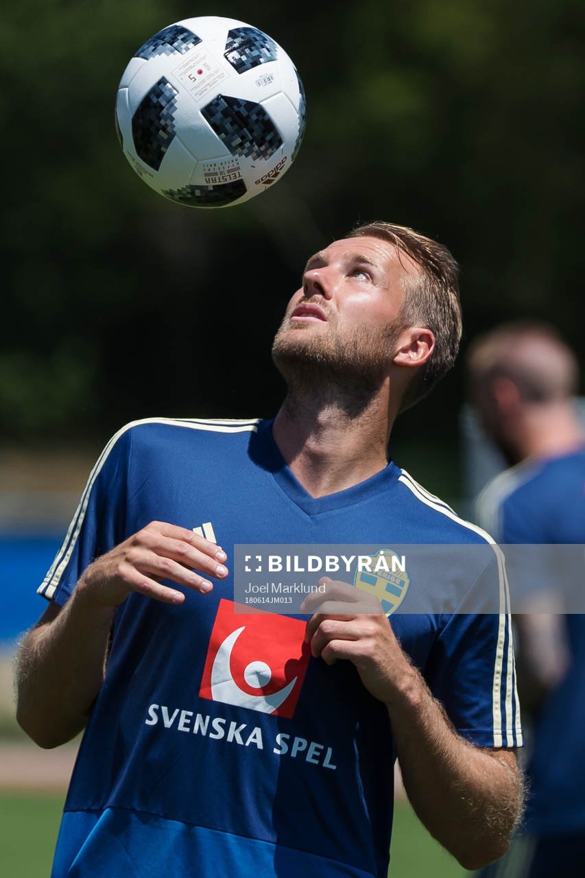 Ola Toivonen of the Swedish national football team at a