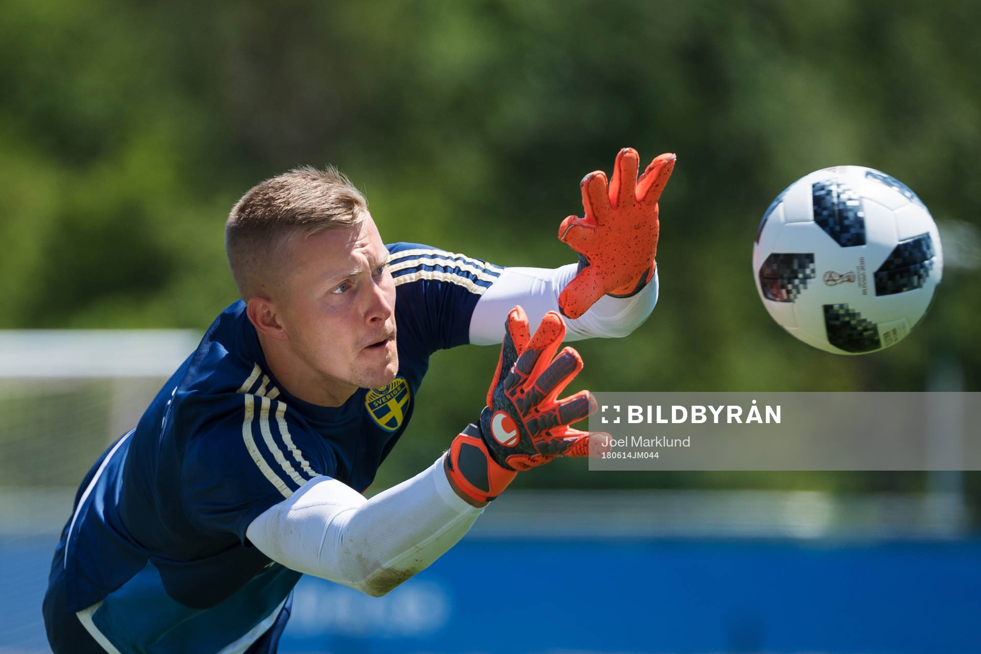 Goalkeeper Karl-Johan Johnsson of the Swedish national